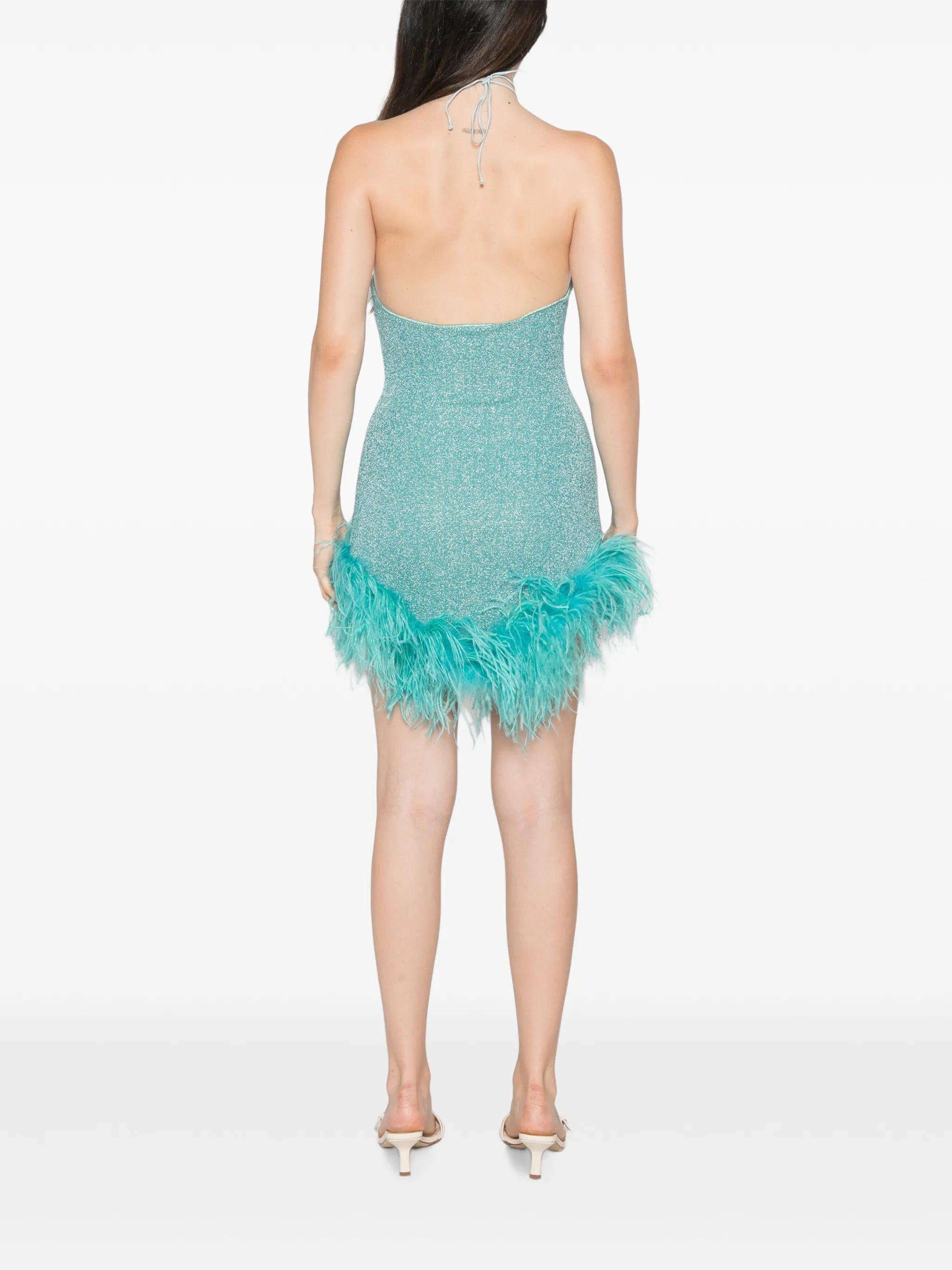 Oséree Lumiere feather - trim mini dress