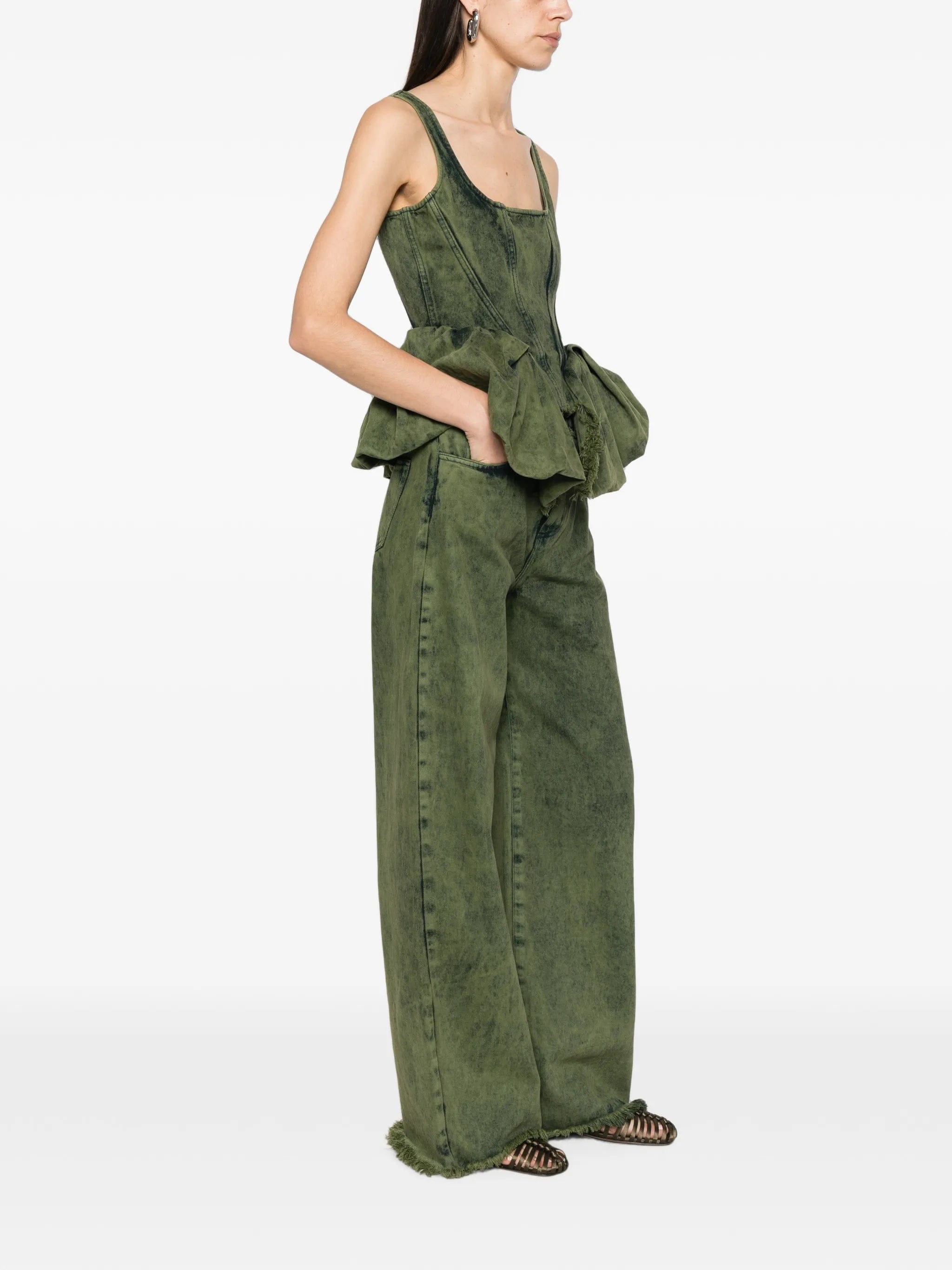 Marques'almeida khaki - wash frayed jeans
