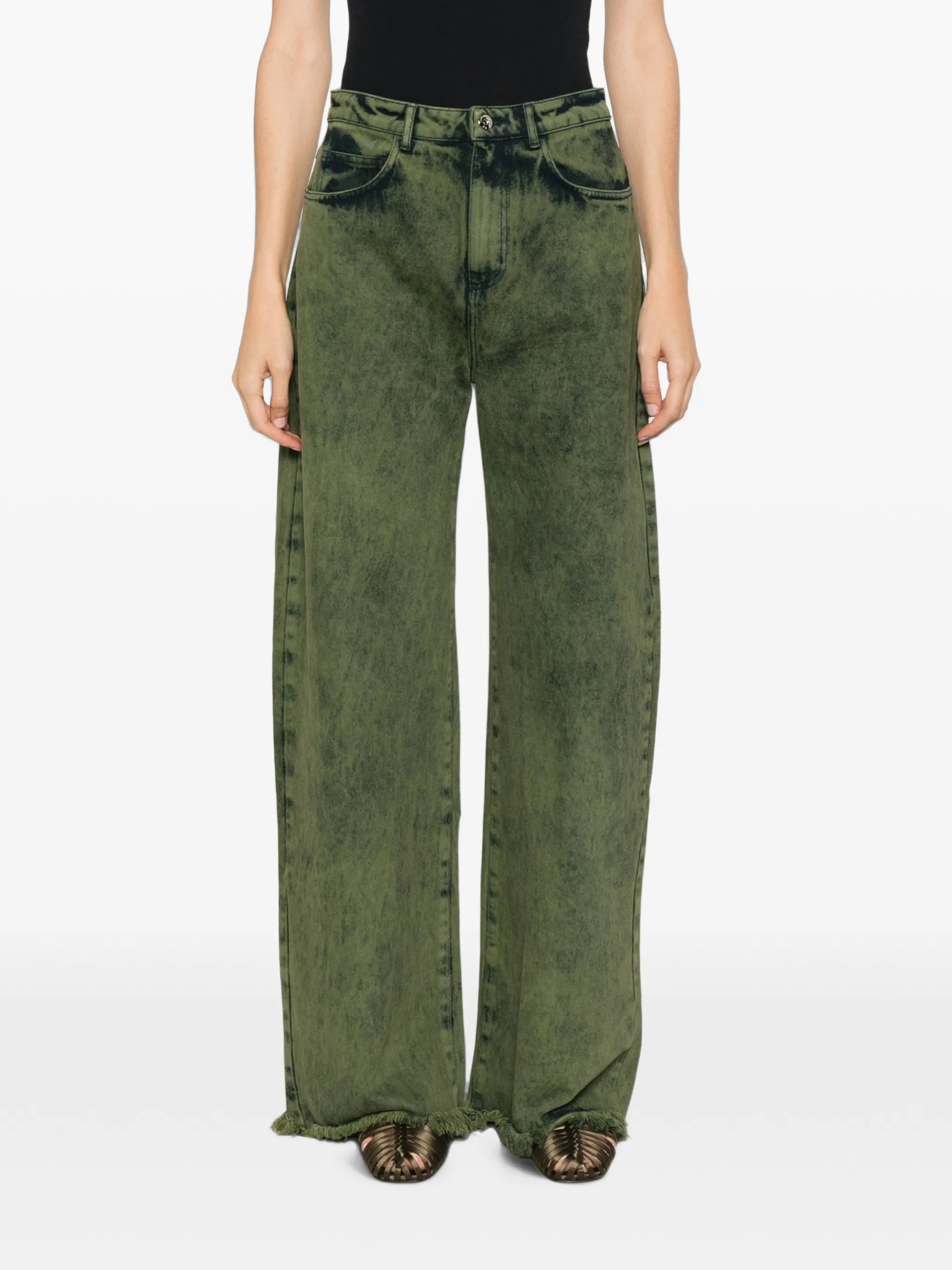 Marques'almeida khaki - wash frayed jeans