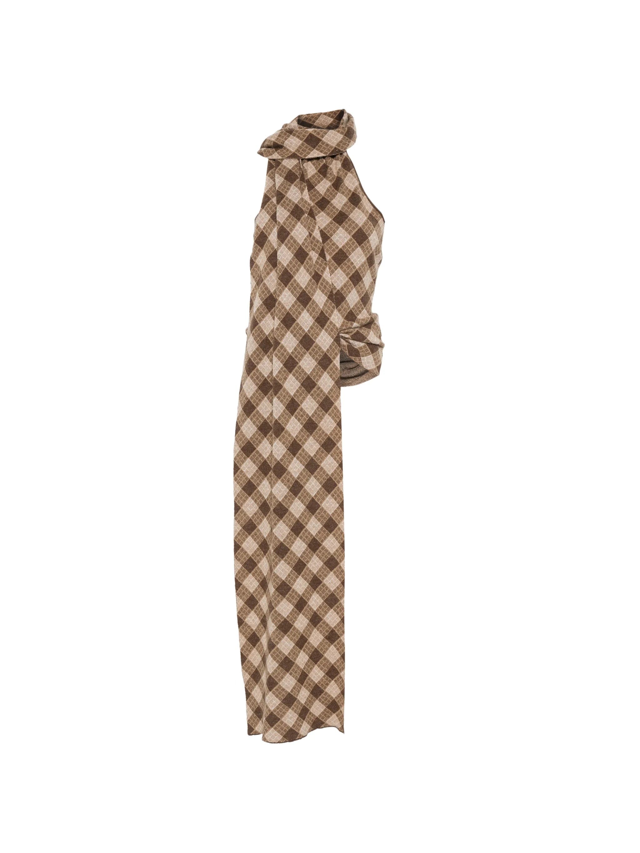 Aya Muse checkered halterneck blouse