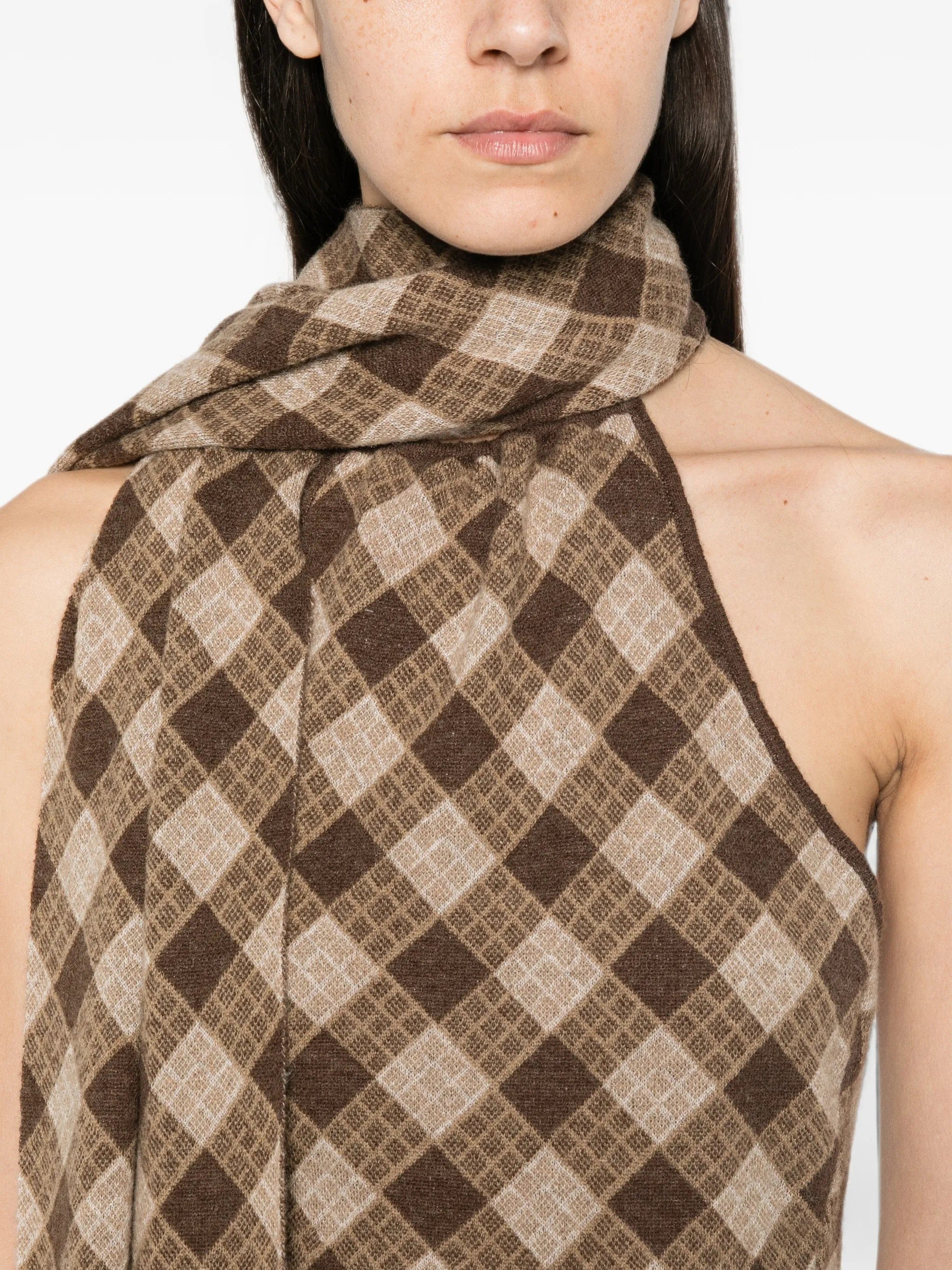 Aya Muse checkered halterneck blouse