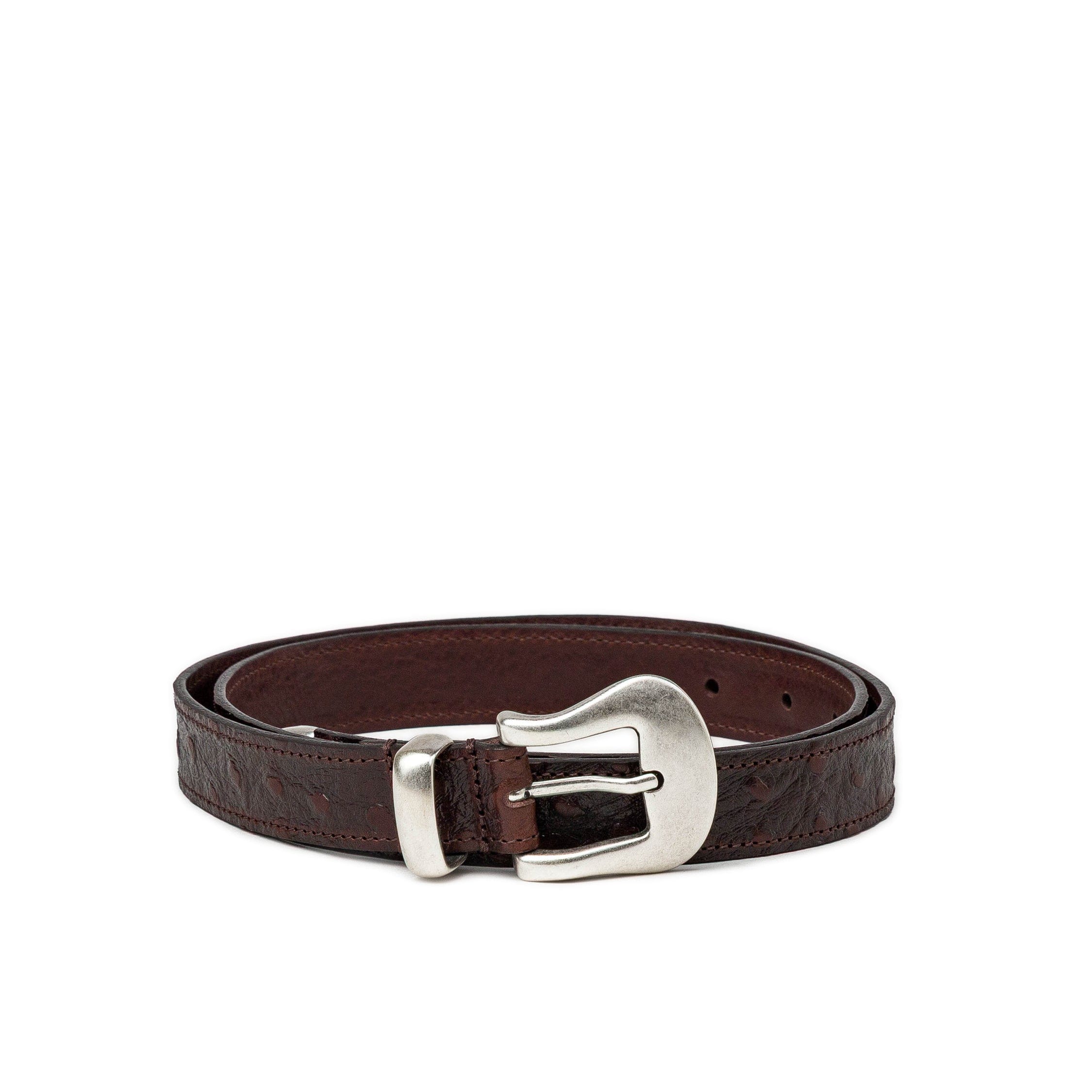 Molebo Triple Hardware Ostrich Embossed Belt