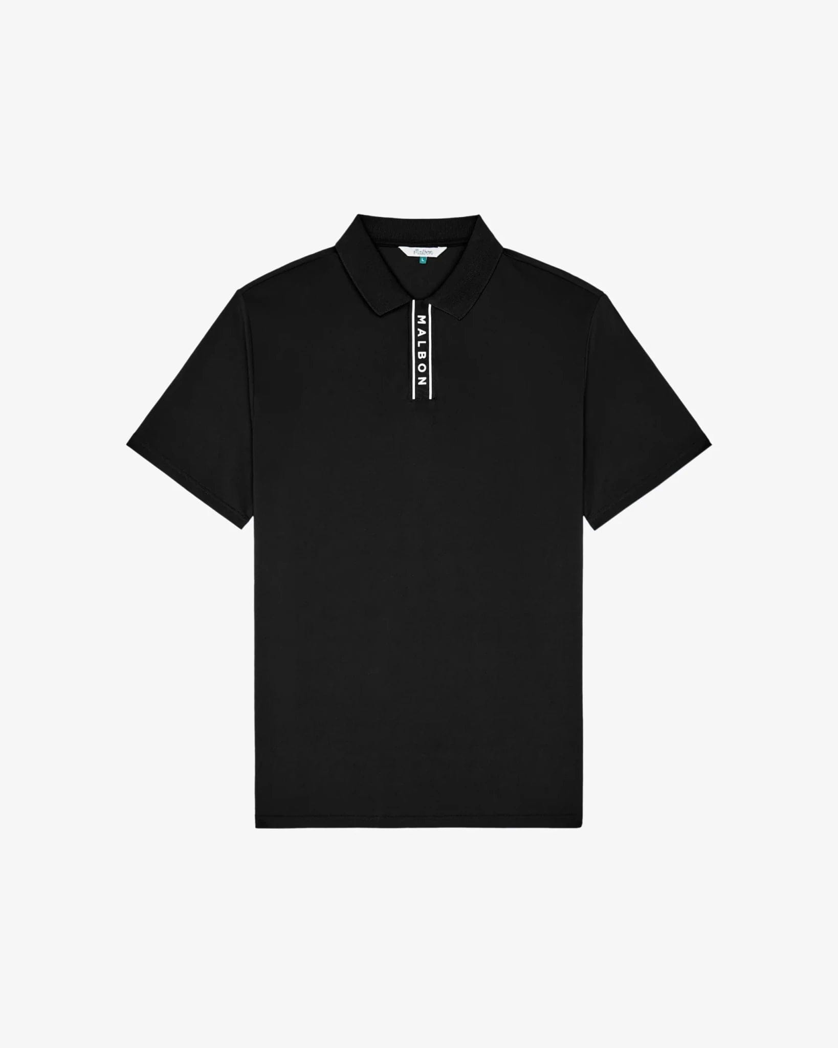 Malbon Golf Malbon Block Placket Polo Black – Golf Lifestyle Polo