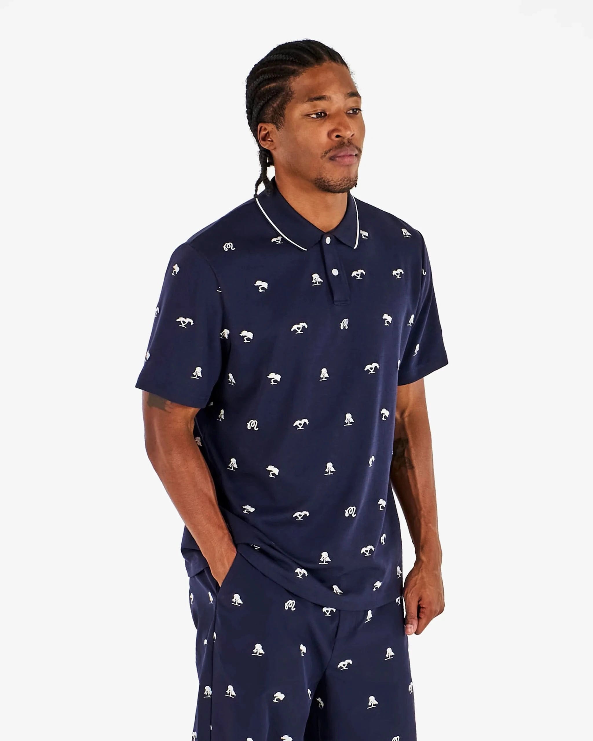 Malbon Golf Malbon Torrey Pines Polo Navy – Golf Lifestyle Polo