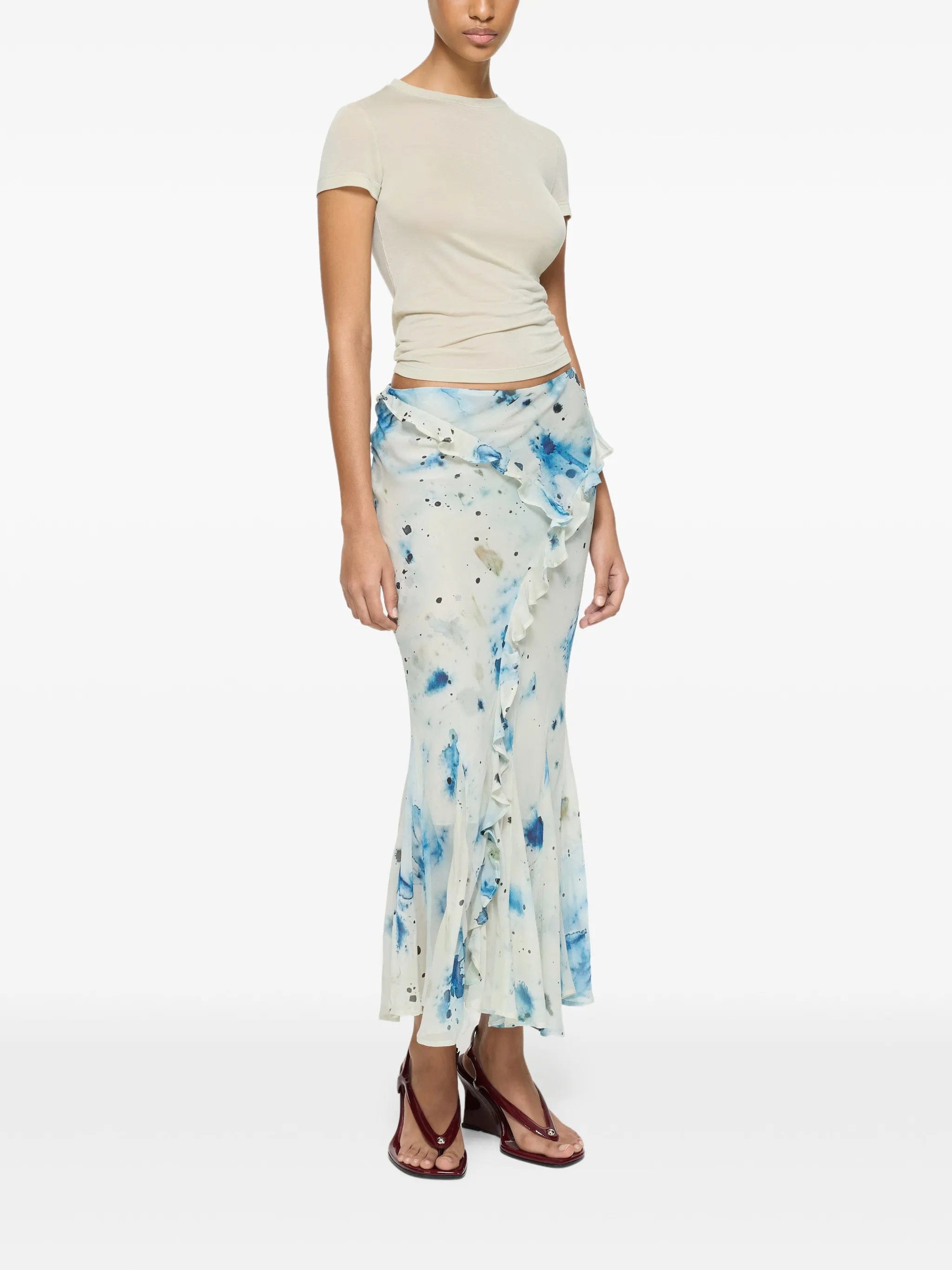 Paris Georgia ruffled printed skirt