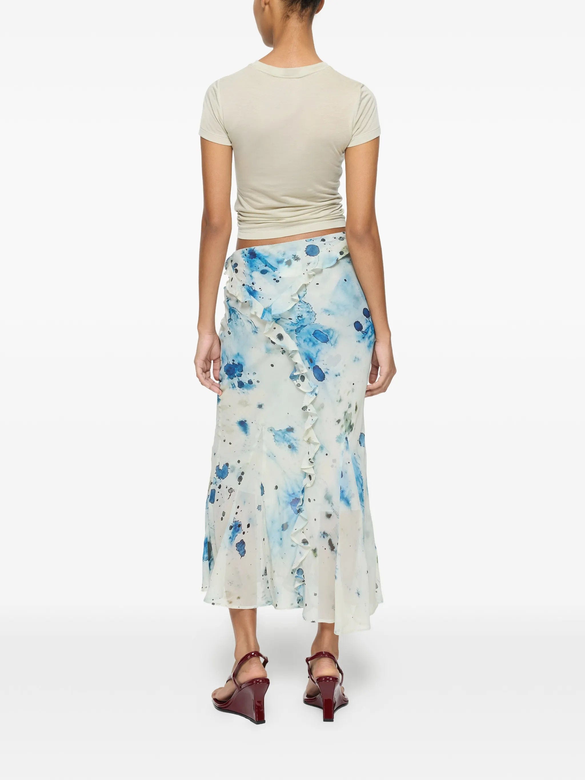 Paris Georgia ruffled printed skirt