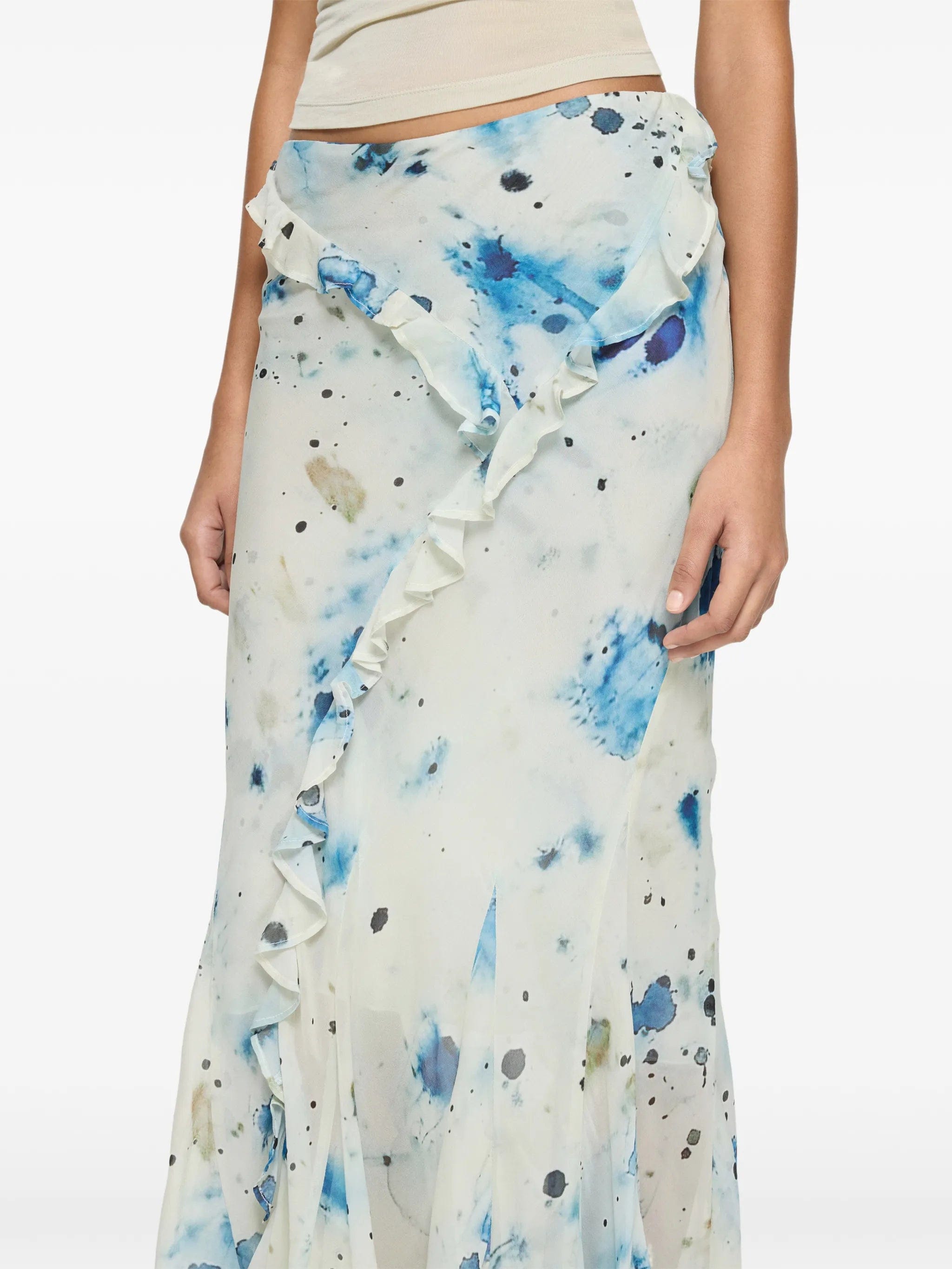 Paris Georgia ruffled printed skirt