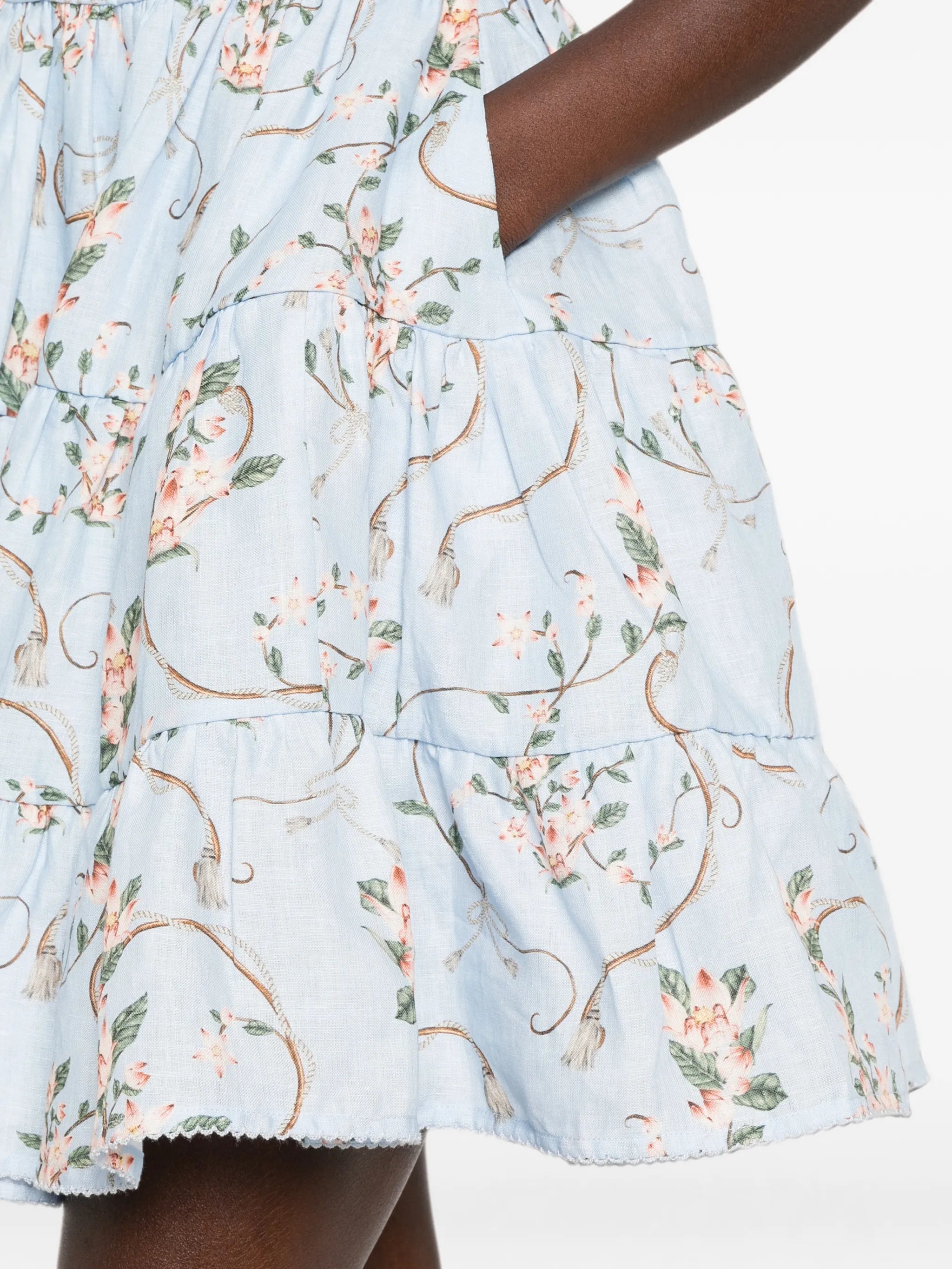 Agua by Agua Bendita Lima floral - print tiered mini dress