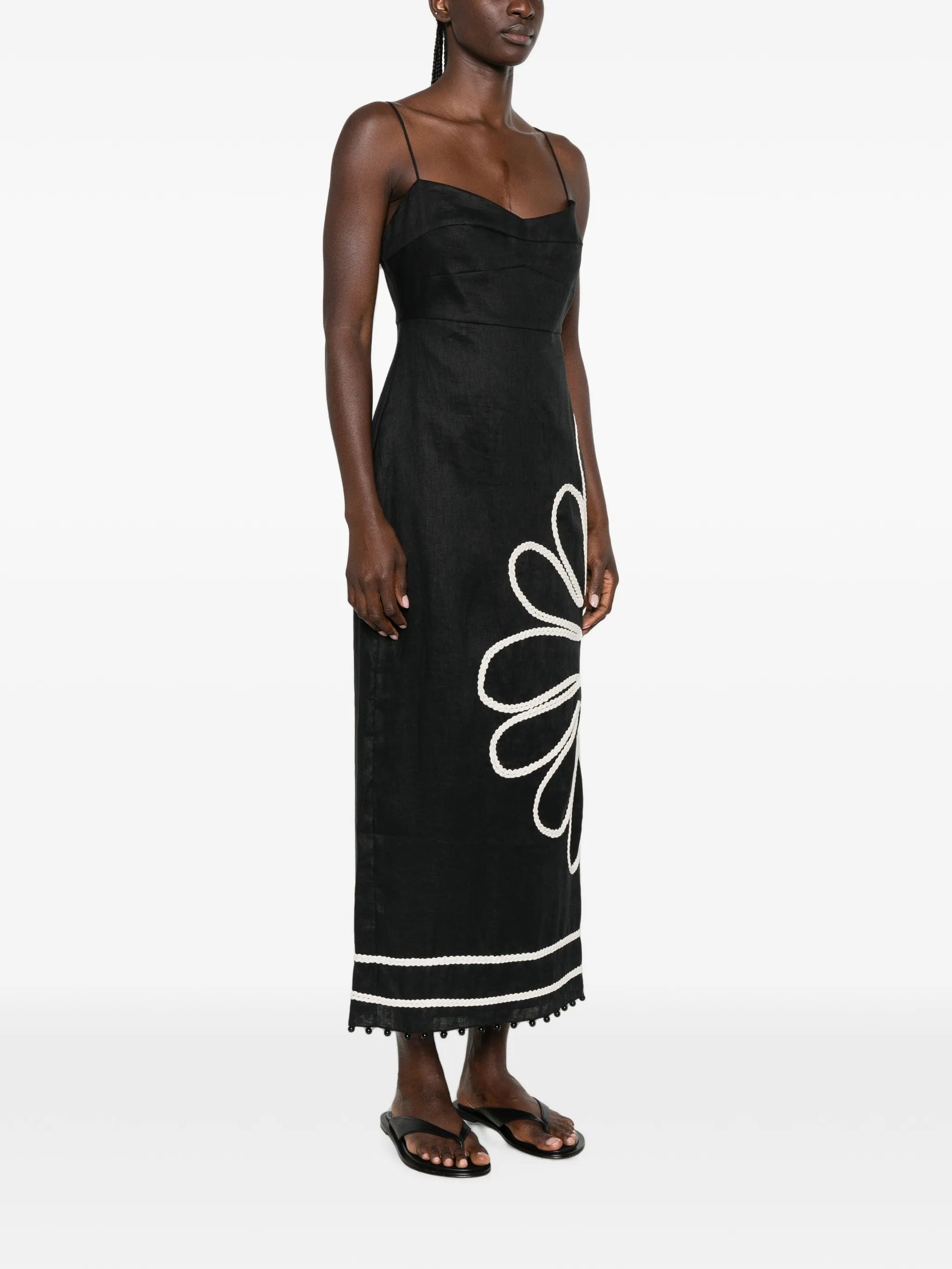 Cala de la Cruz Paloma braided - trim midi dress