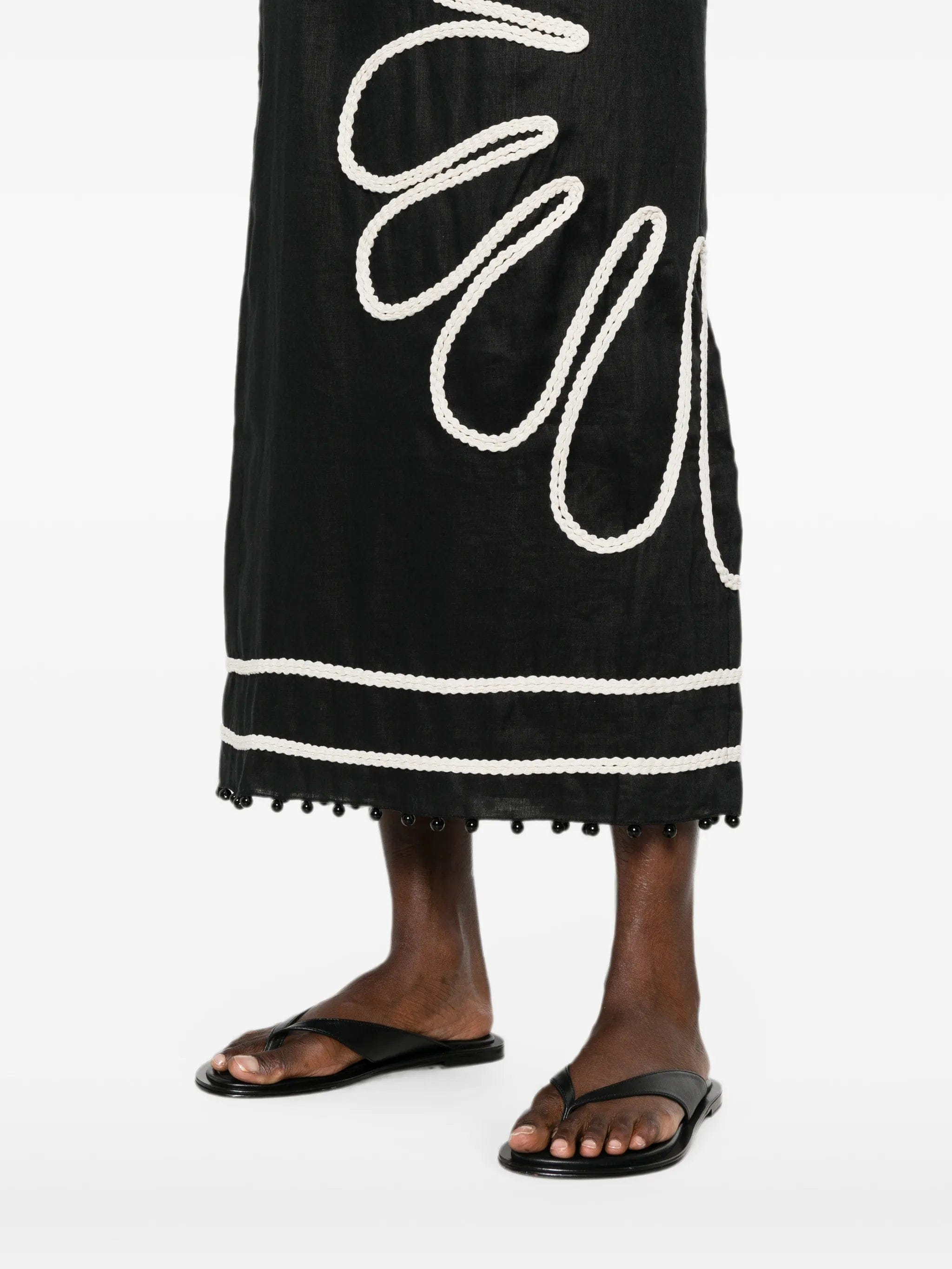 Cala de la Cruz Paloma braided - trim midi dress