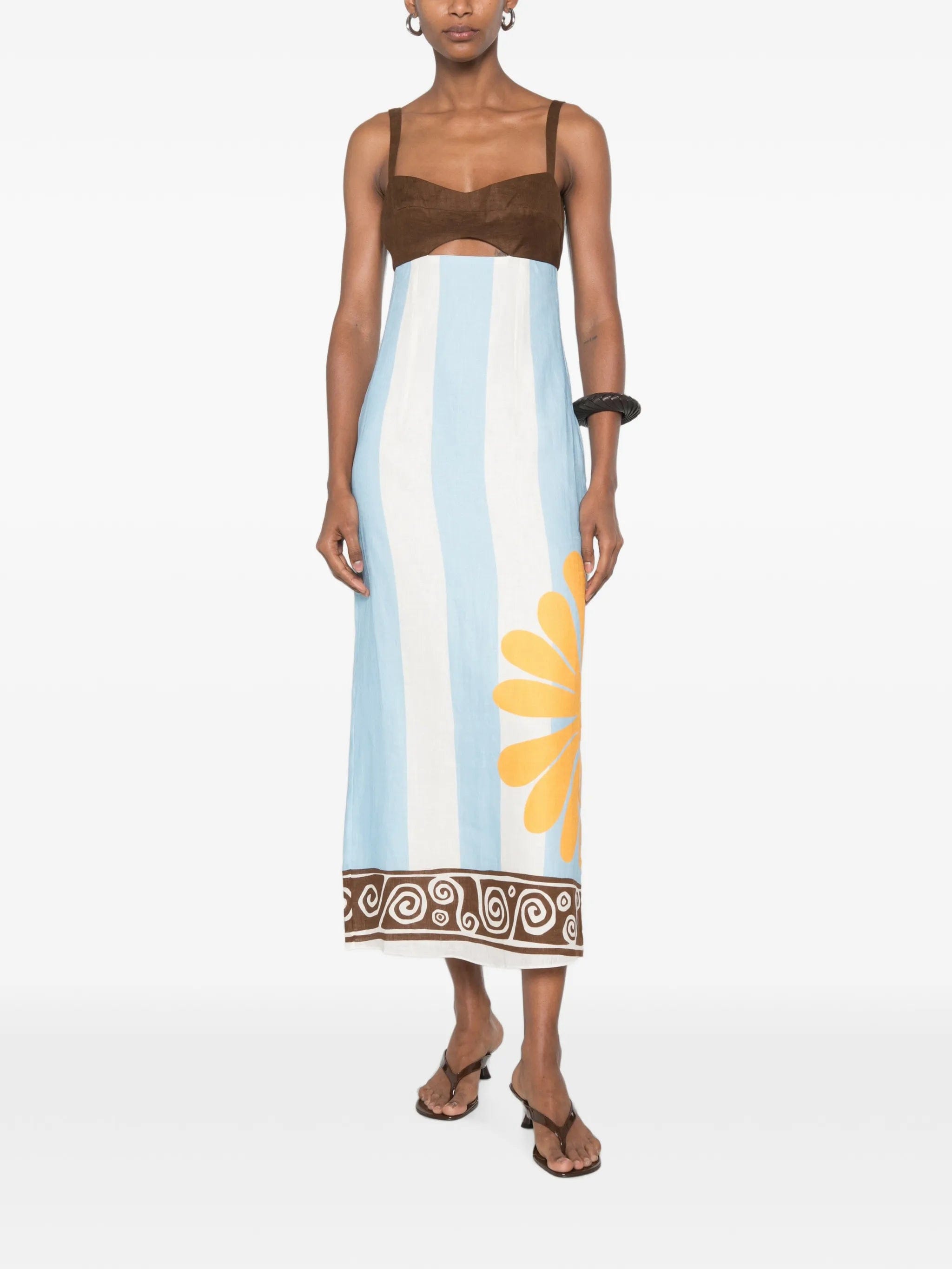 Cala de la Cruz Nara striped midi dress