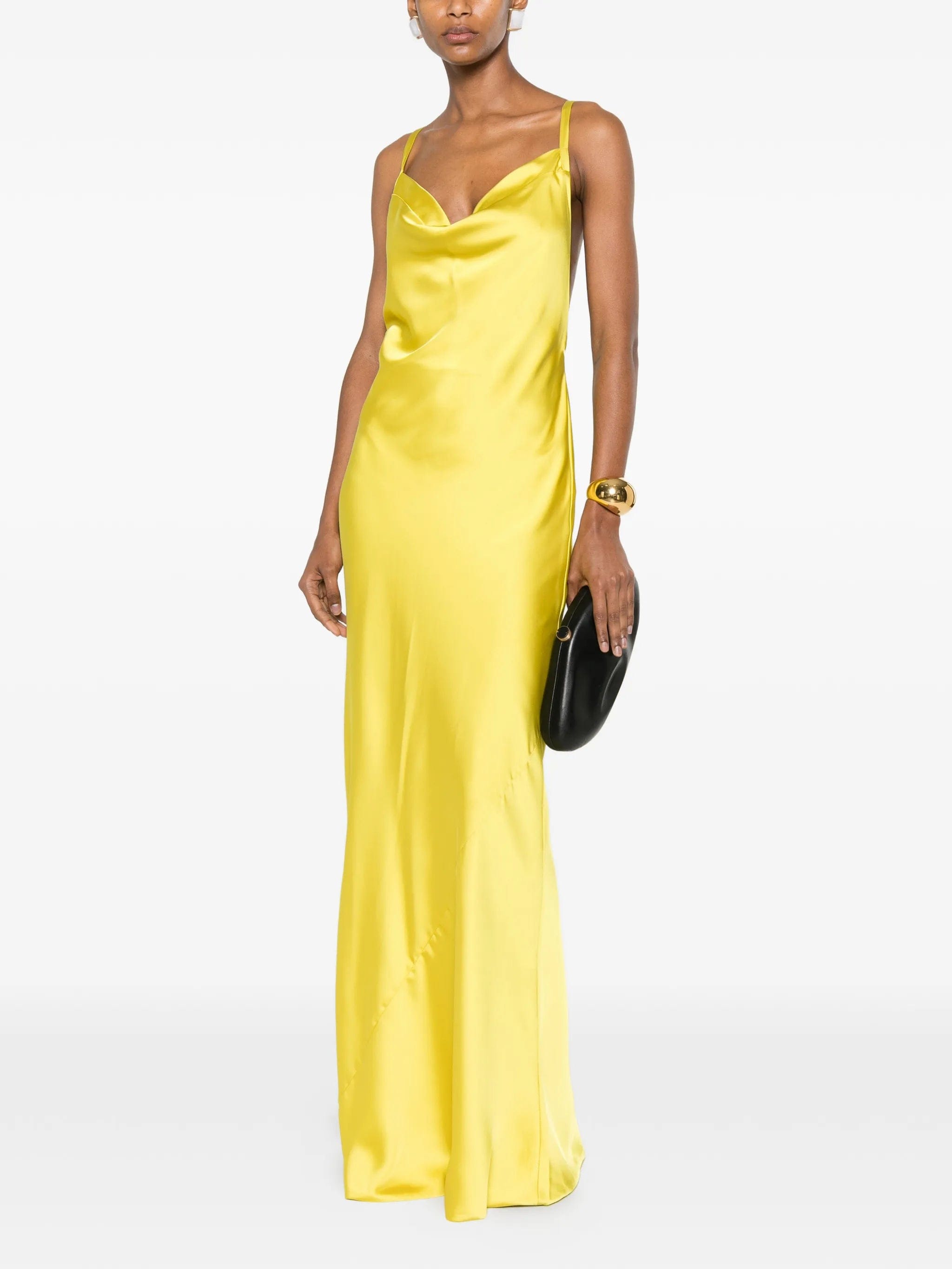 Norma Kamali cross - back bias - cut gown