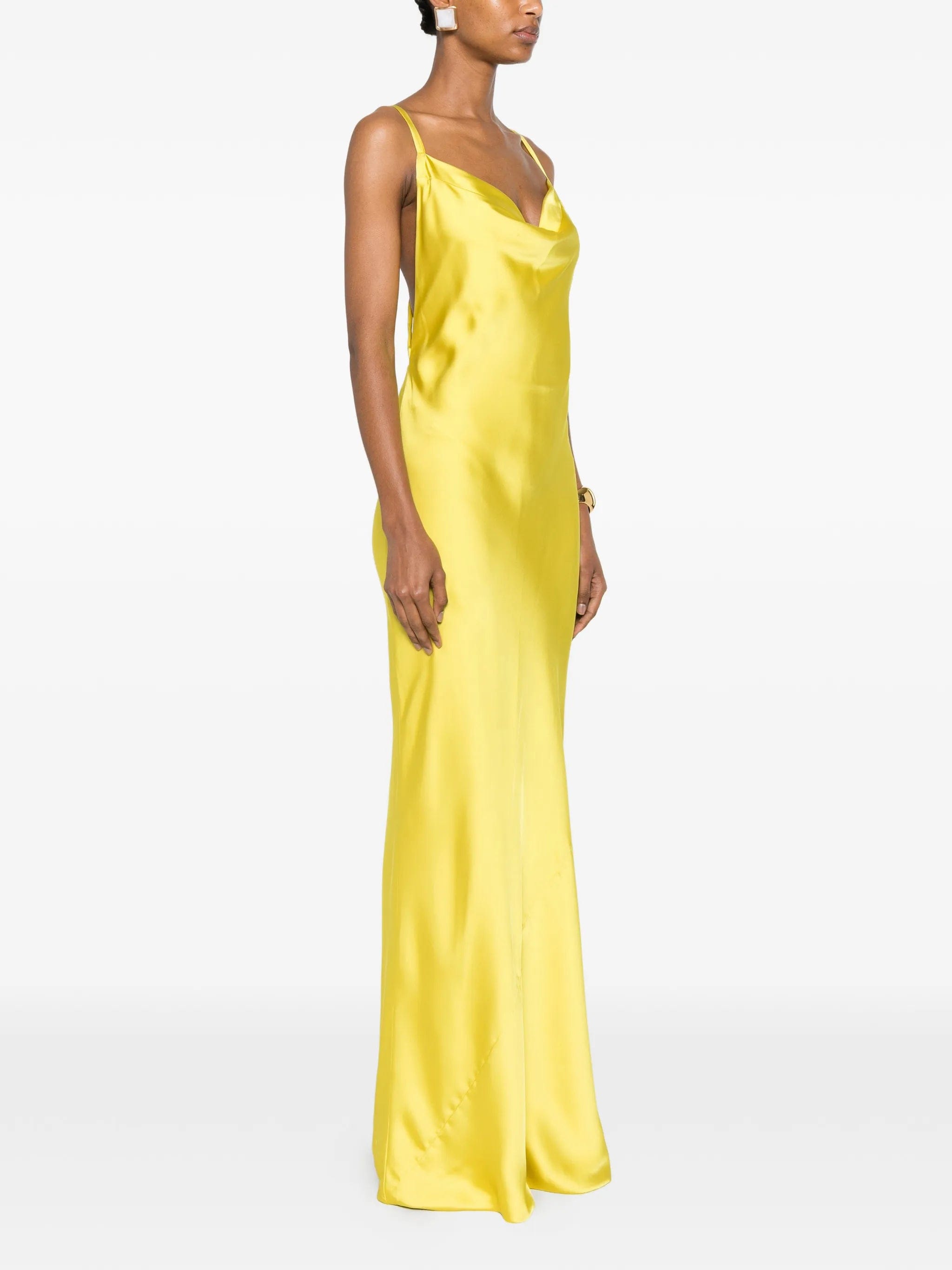 Norma Kamali cross - back bias - cut gown