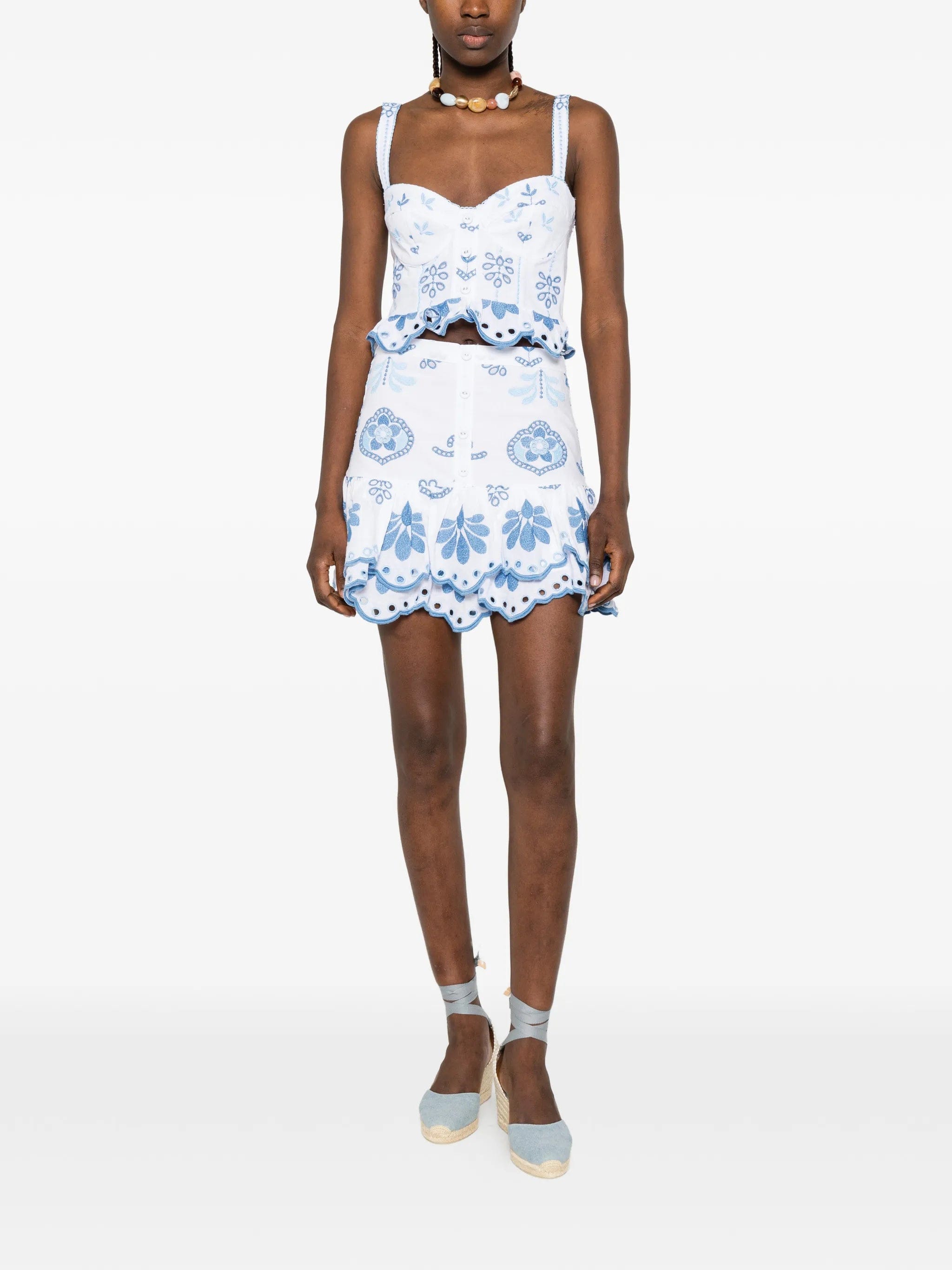 Charo Ruiz Ibiza Leora embroidered mini skirt