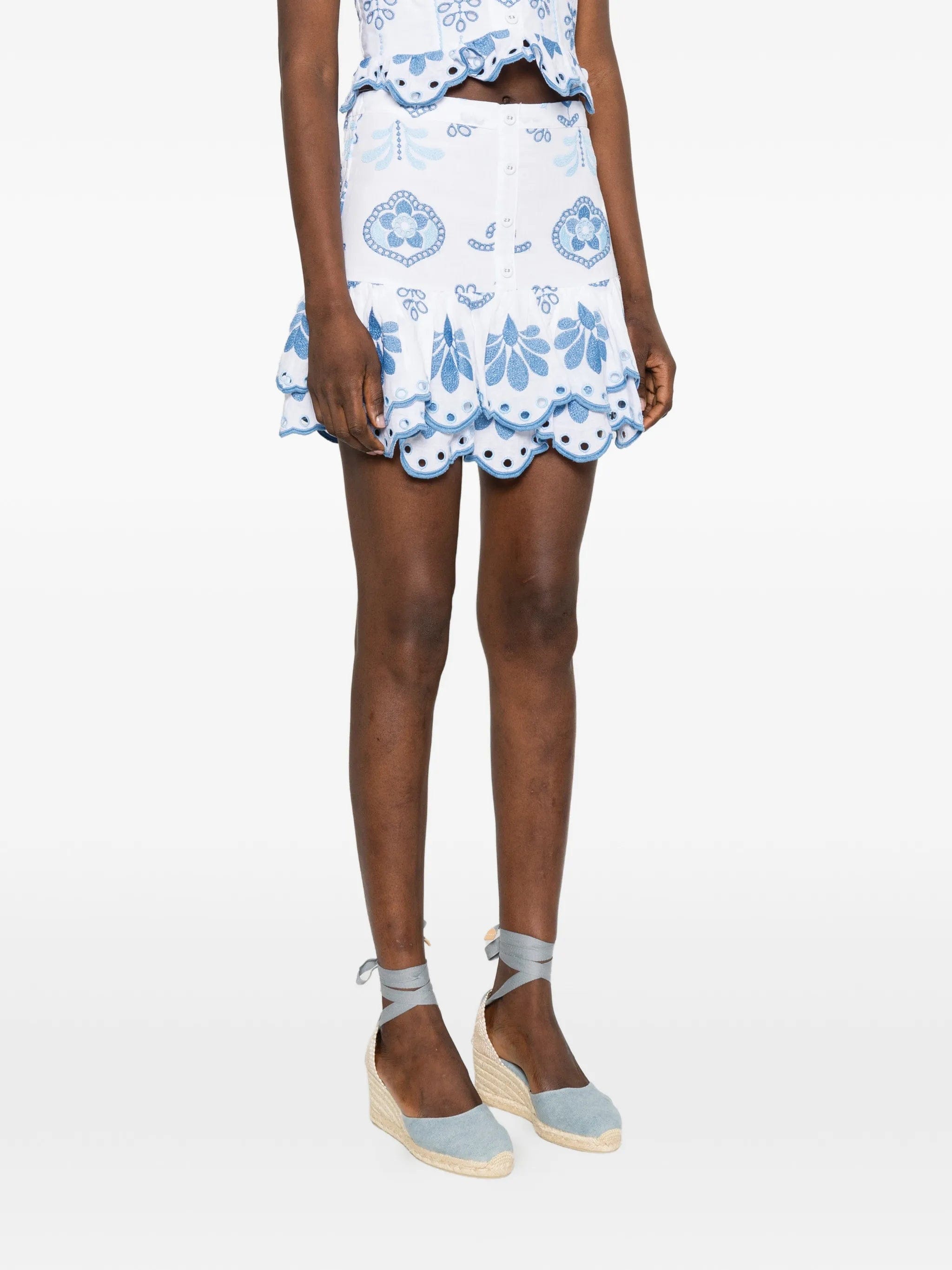 Charo Ruiz Ibiza Leora embroidered mini skirt