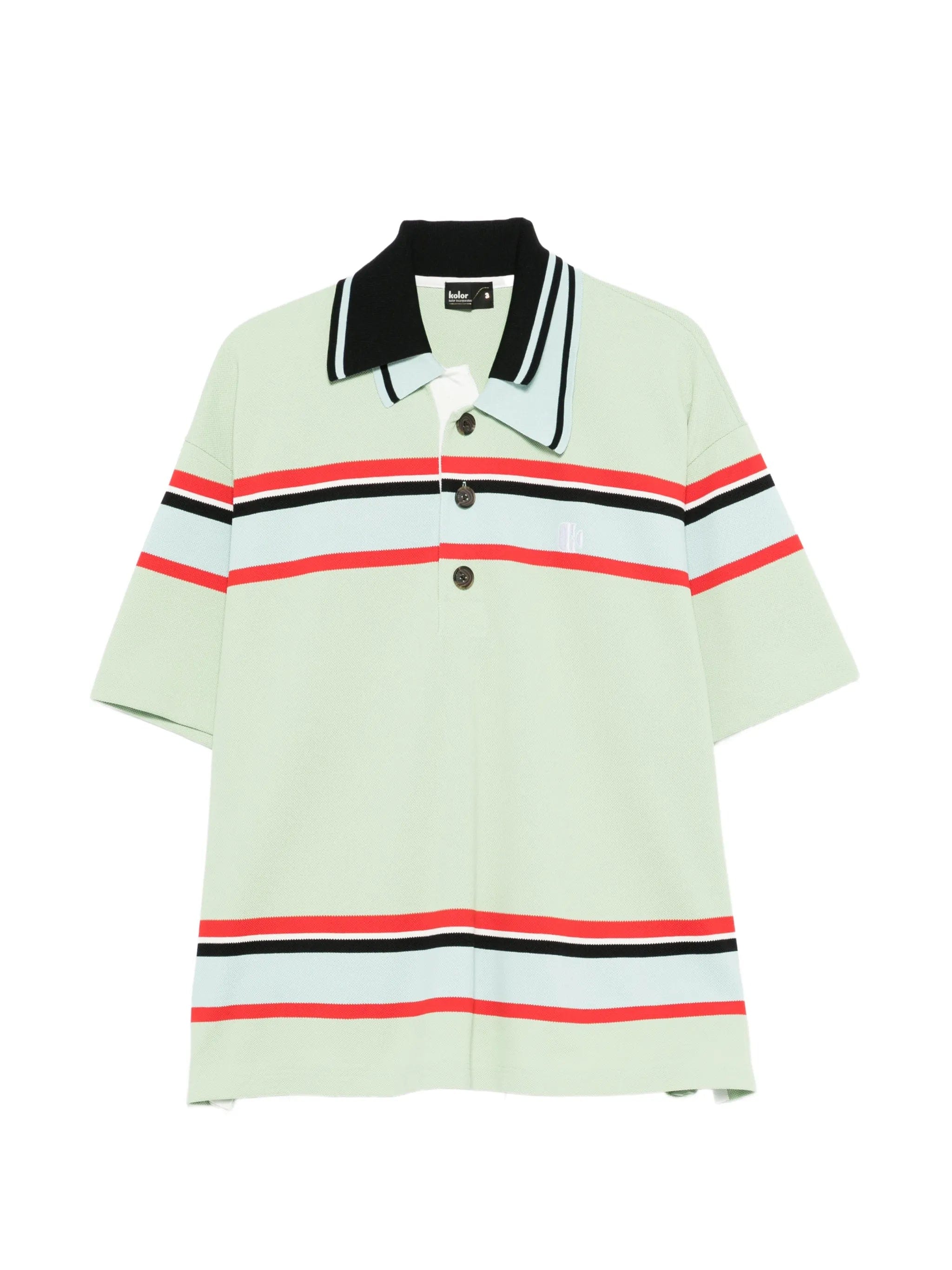 Kolor striped short - sleeve polo shirt