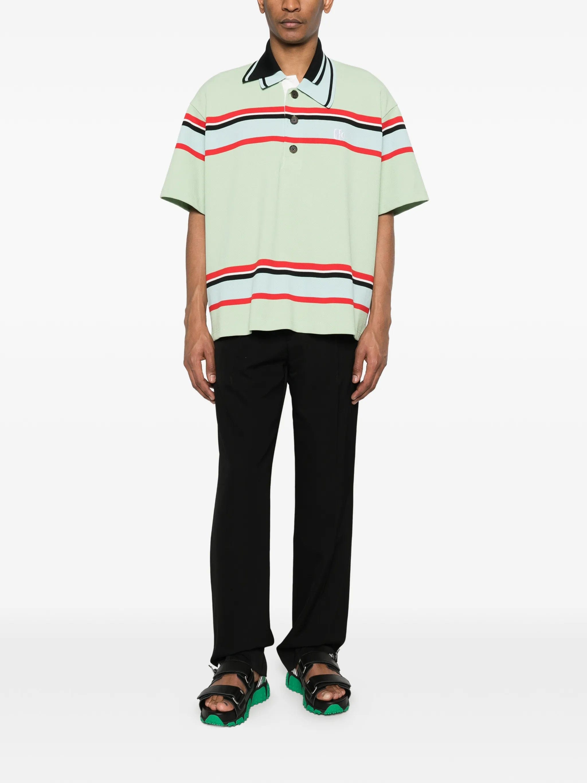 Kolor striped short - sleeve polo shirt