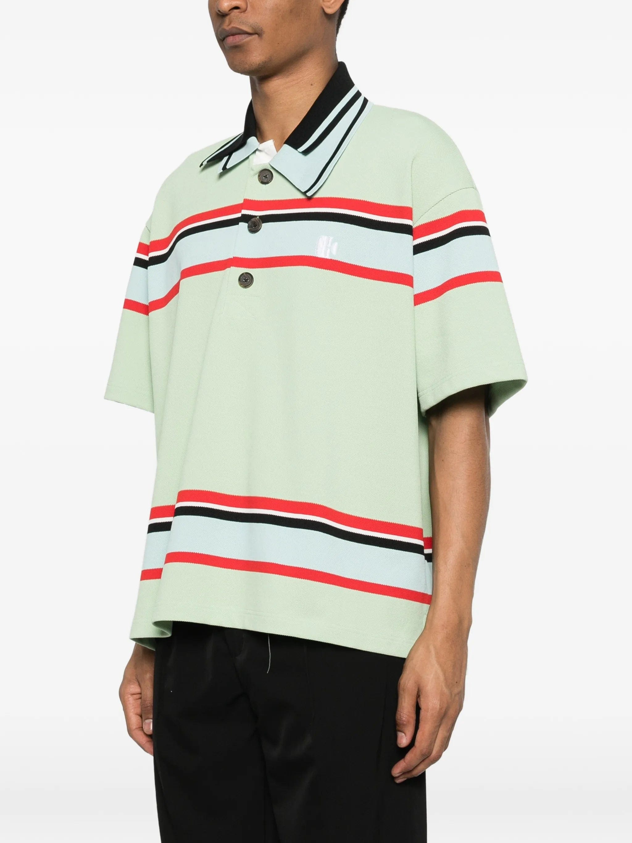 Kolor striped short - sleeve polo shirt