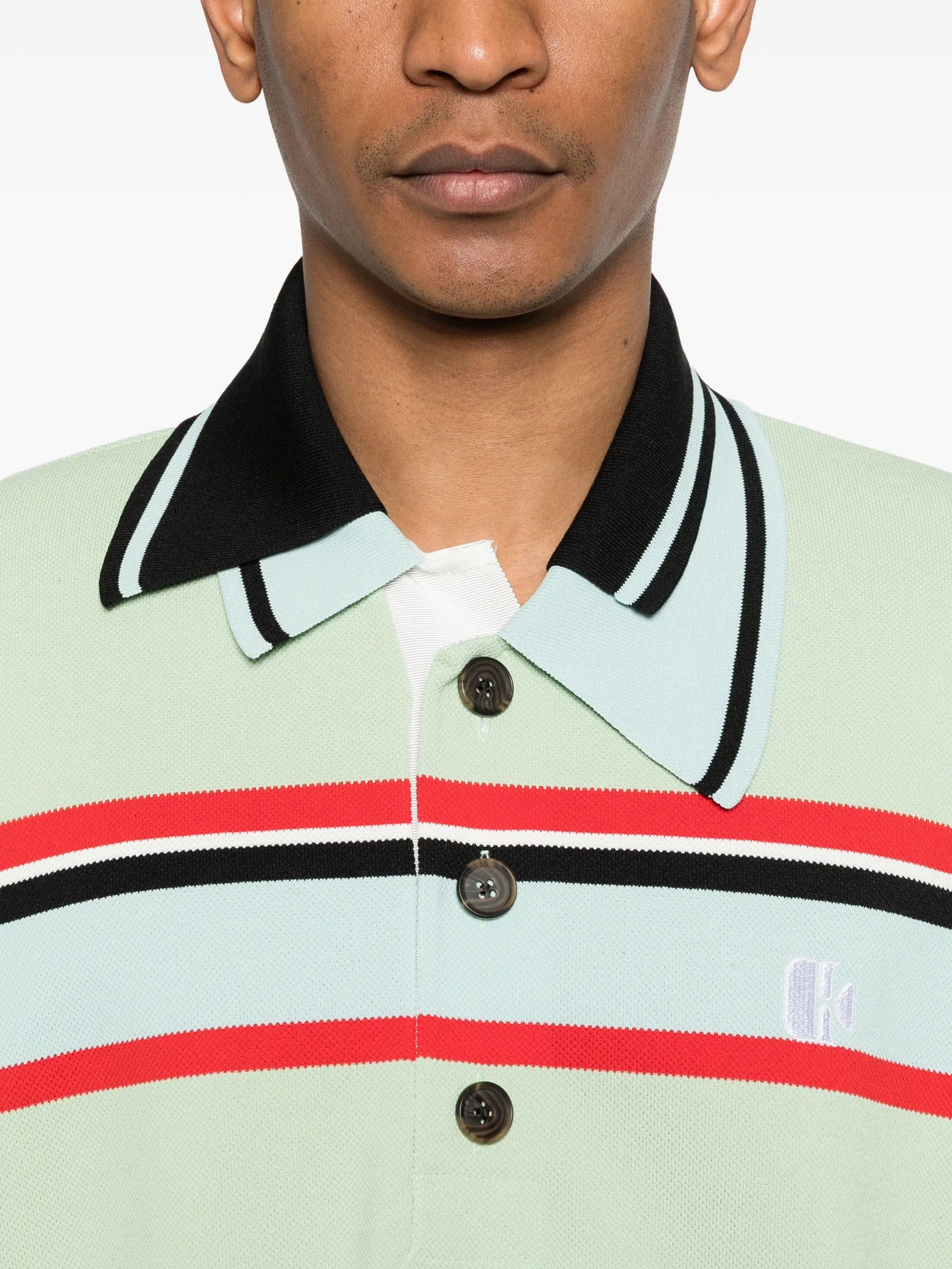 Kolor striped short - sleeve polo shirt
