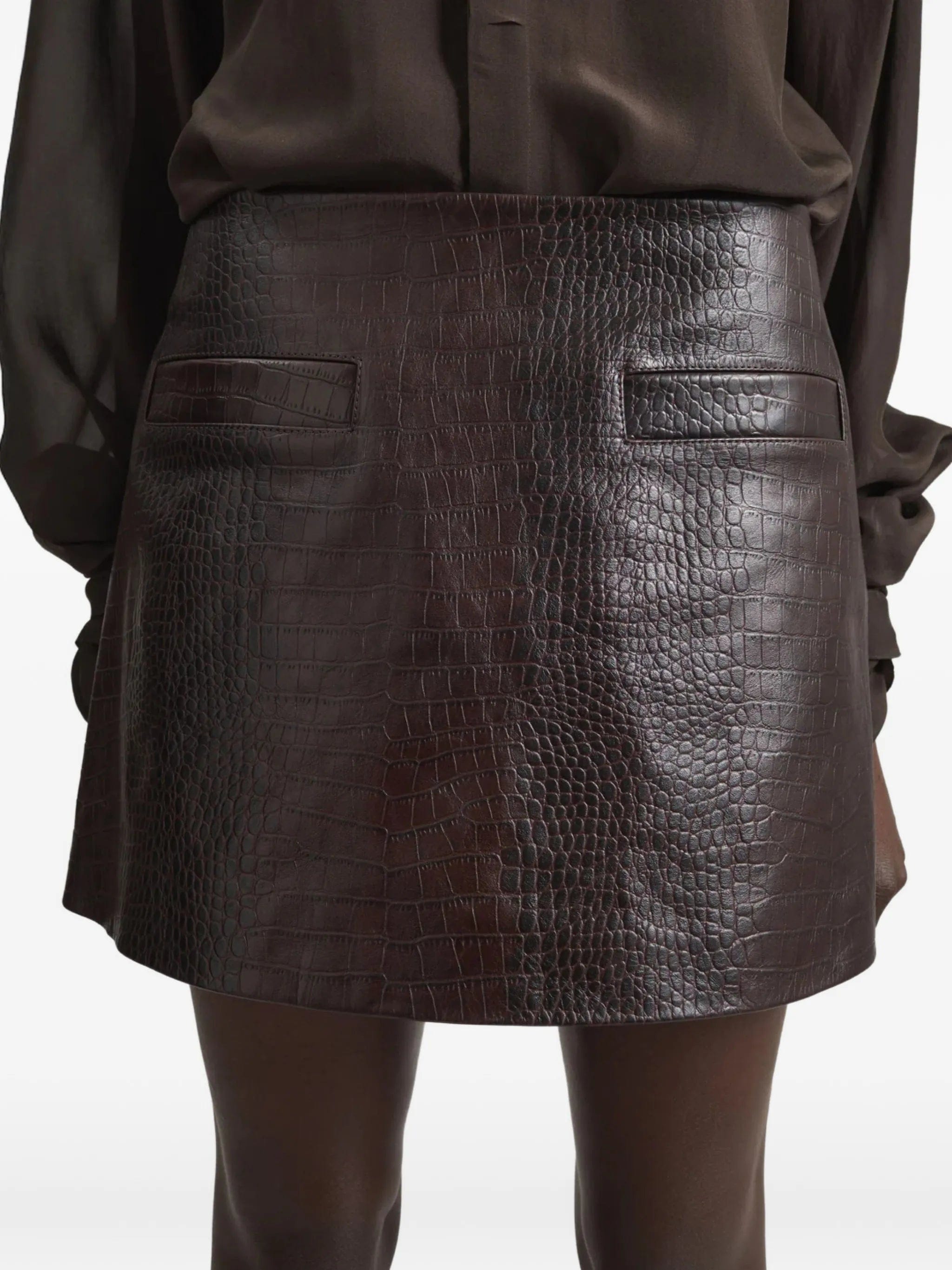 The Frankie Shop Rory croc - embossed mini skirt
