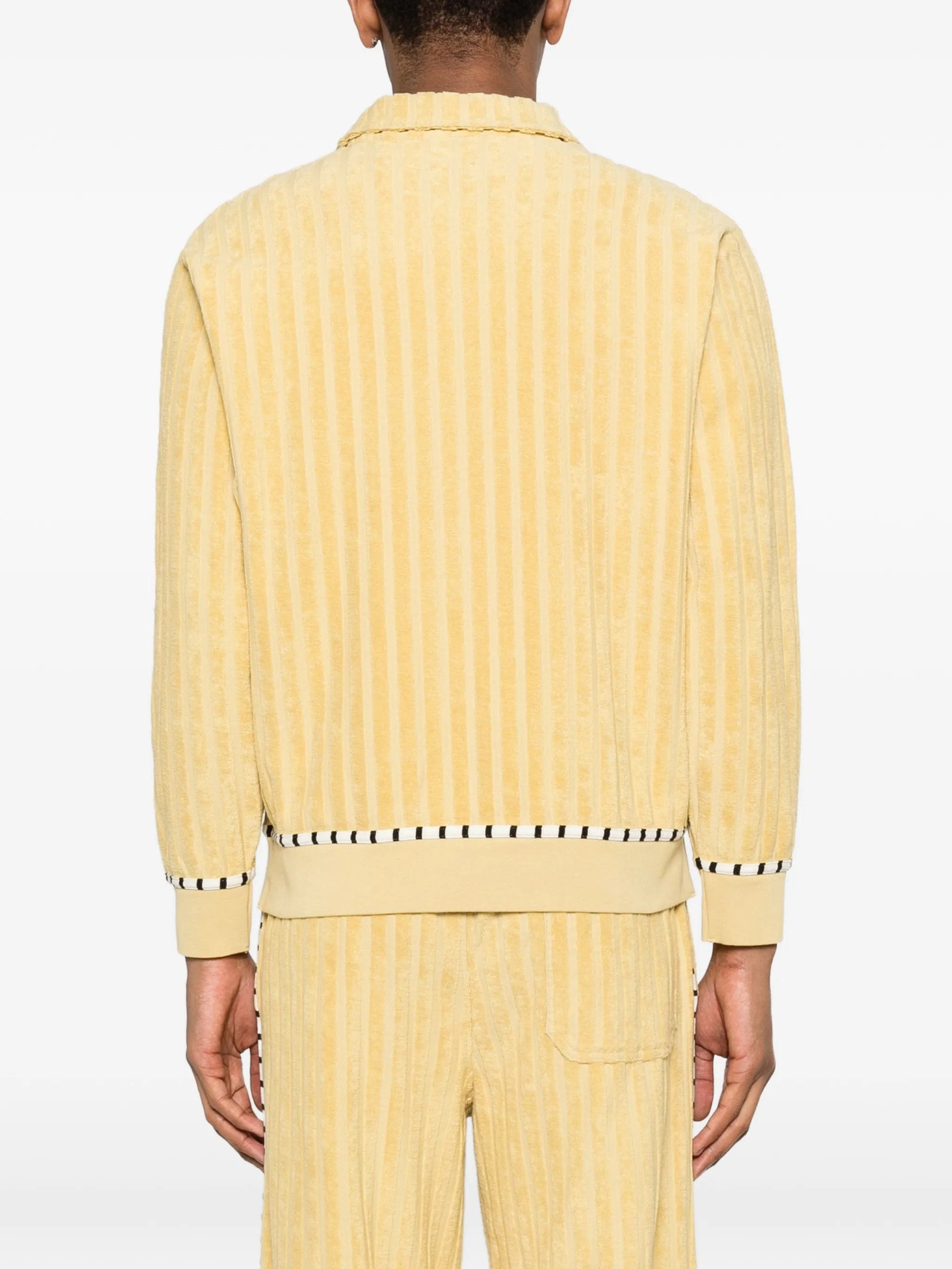 BODE vertical stripe zip polo shirt