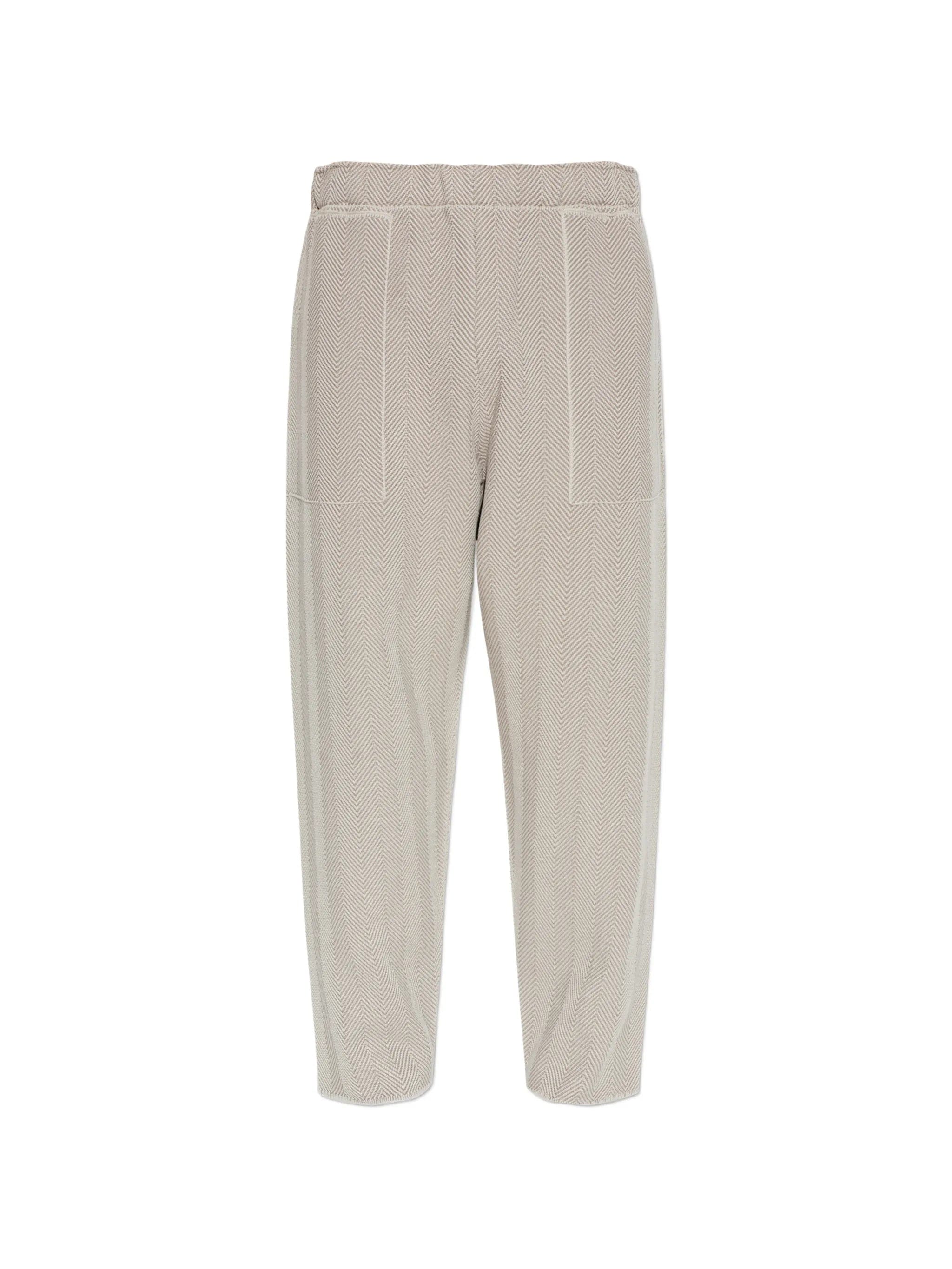 Homme Plissé Issey Miyake herringbone elasticated trousers