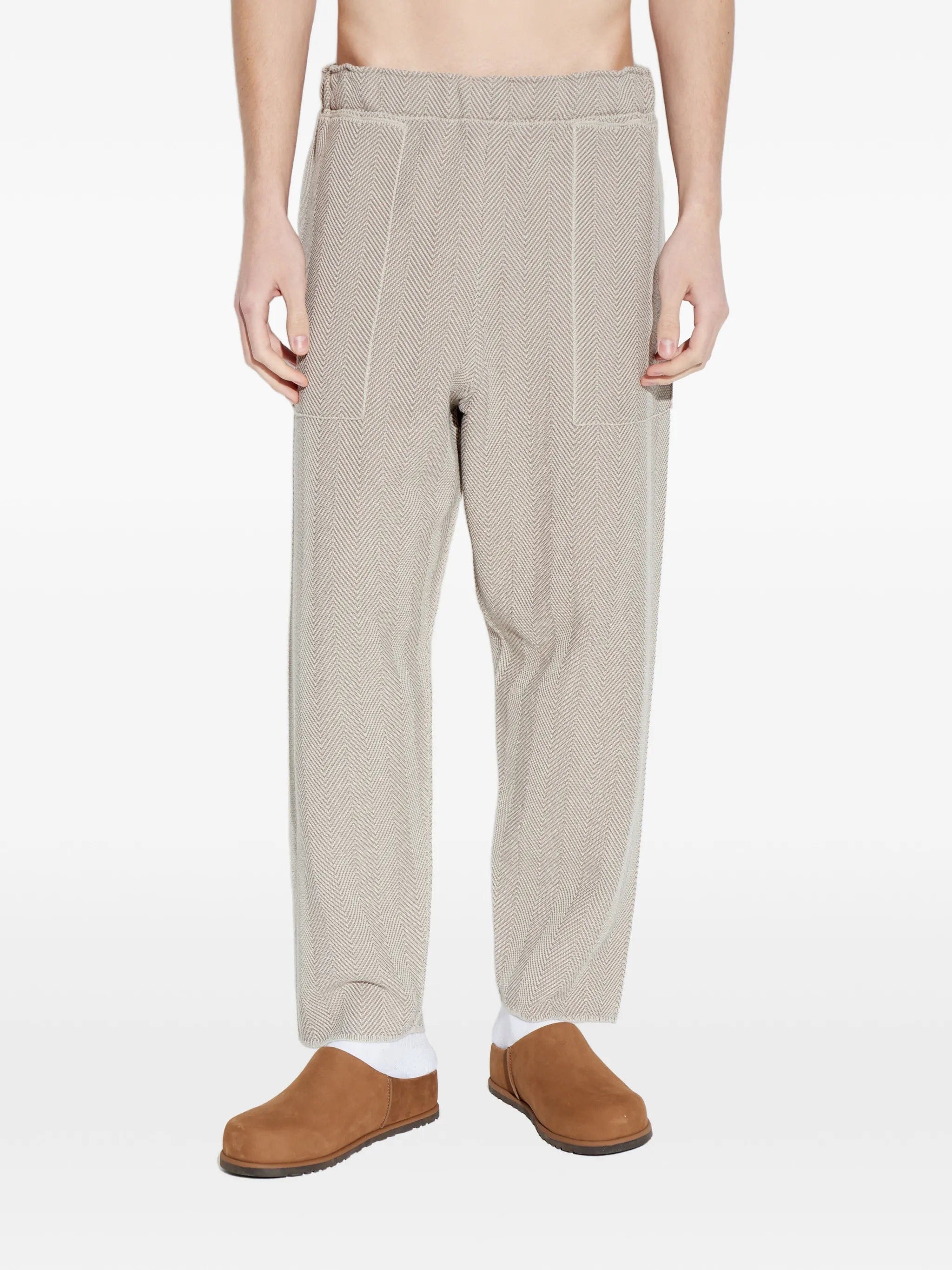 Homme Plissé Issey Miyake herringbone elasticated trousers