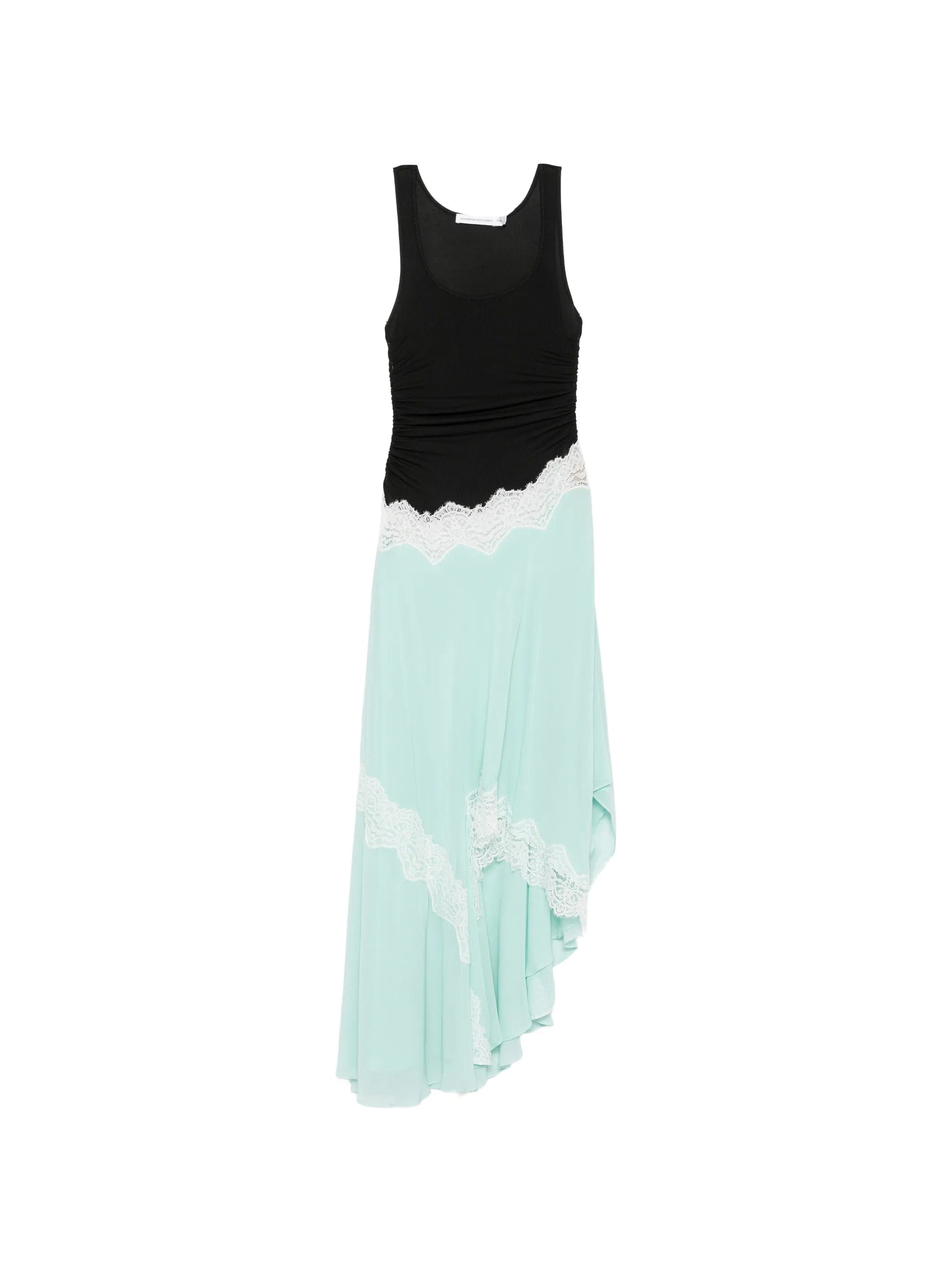 Christopher Esber lace - trim gathered dress