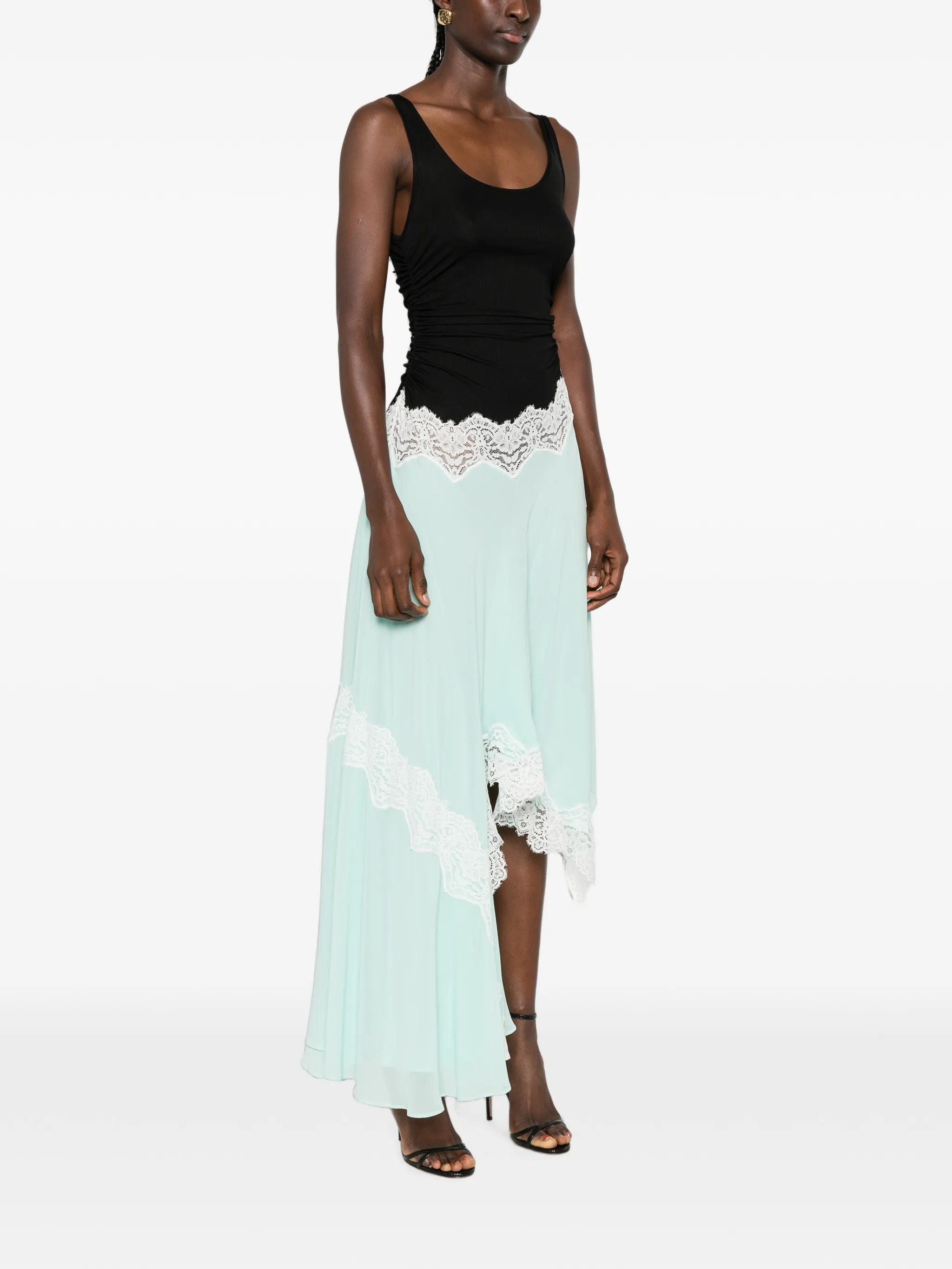 Christopher Esber lace - trim gathered dress