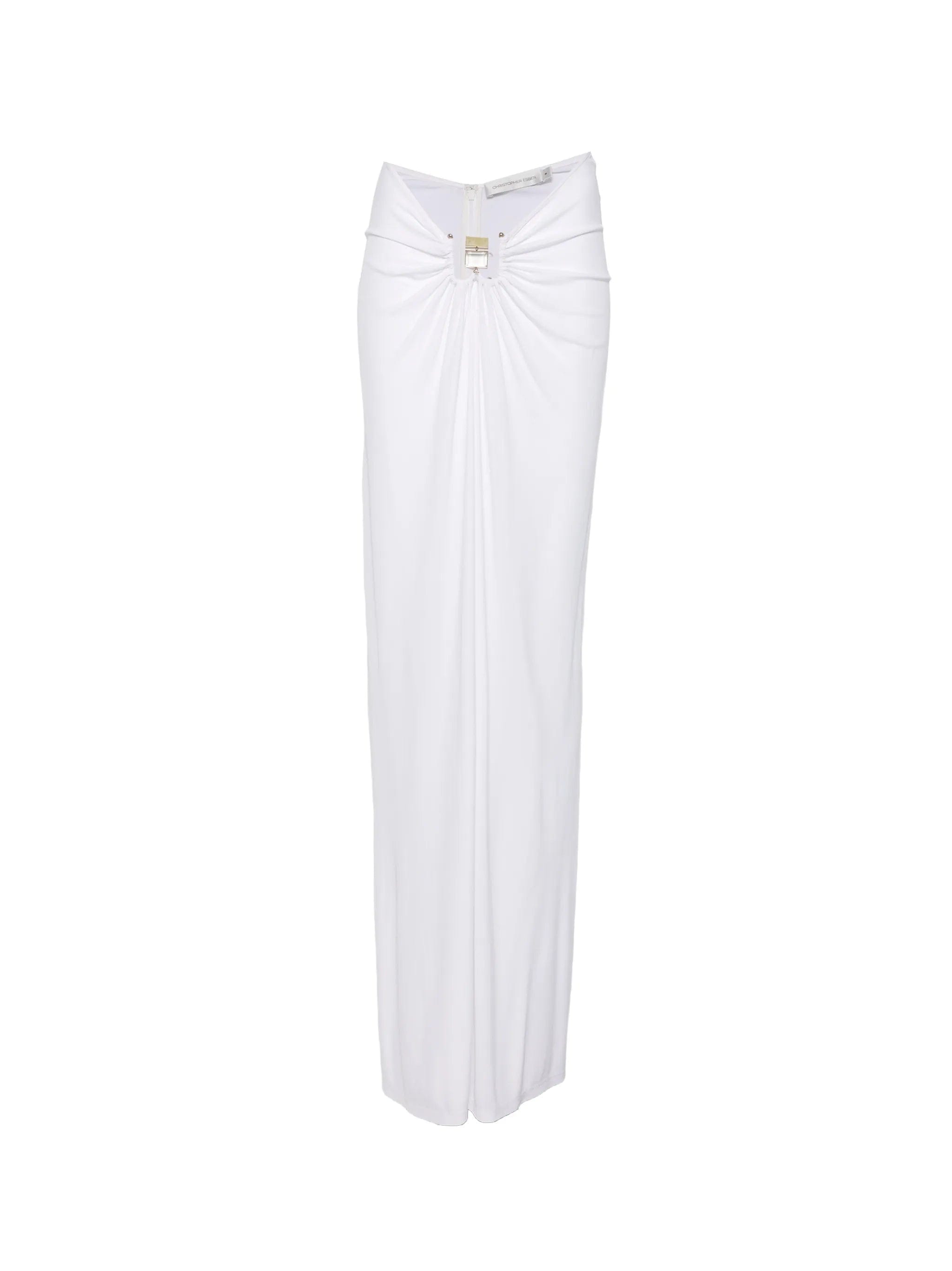 Christopher Esber Bezel Quartz ruched maxi skirt