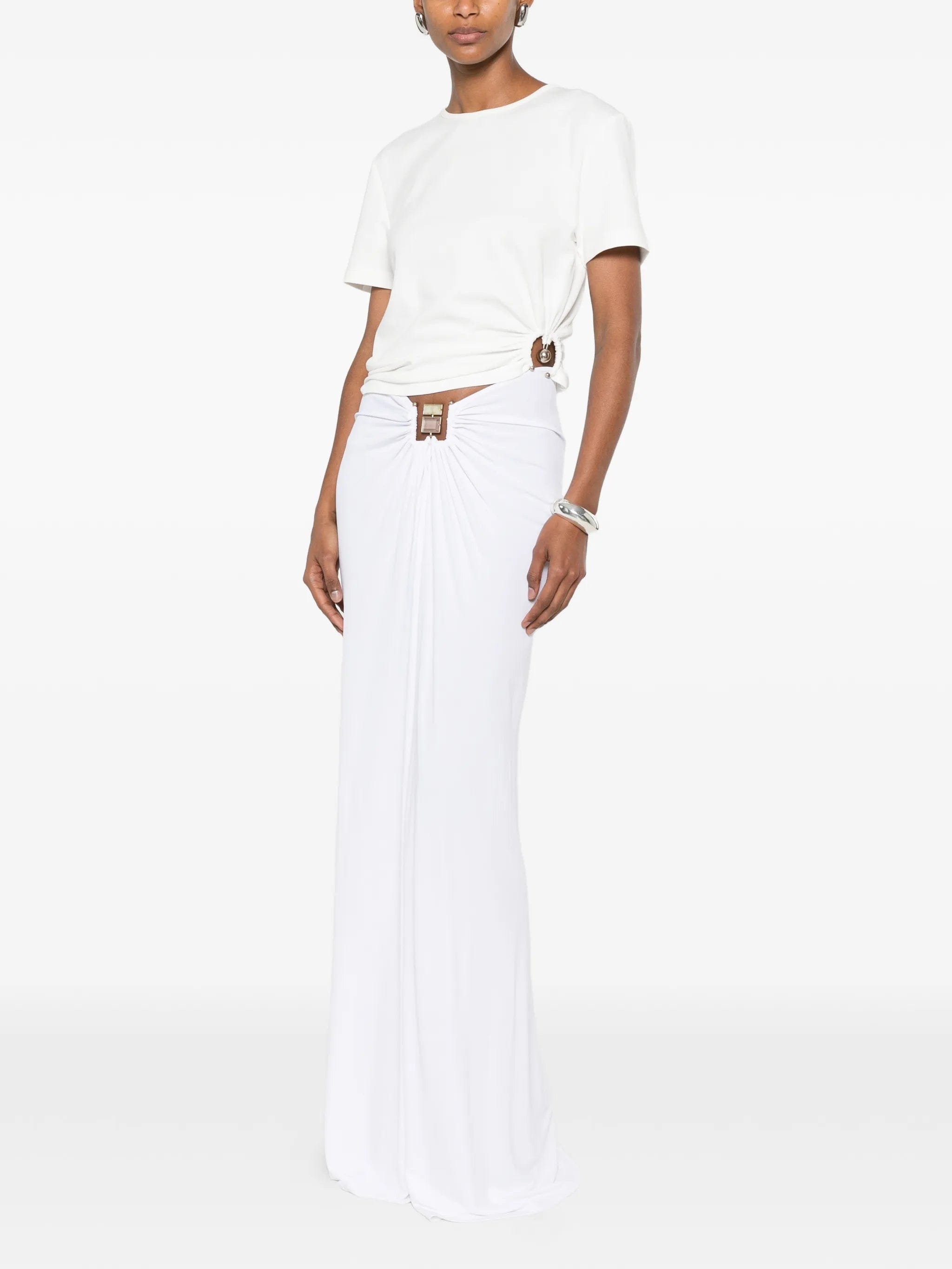 Christopher Esber Bezel Quartz ruched maxi skirt