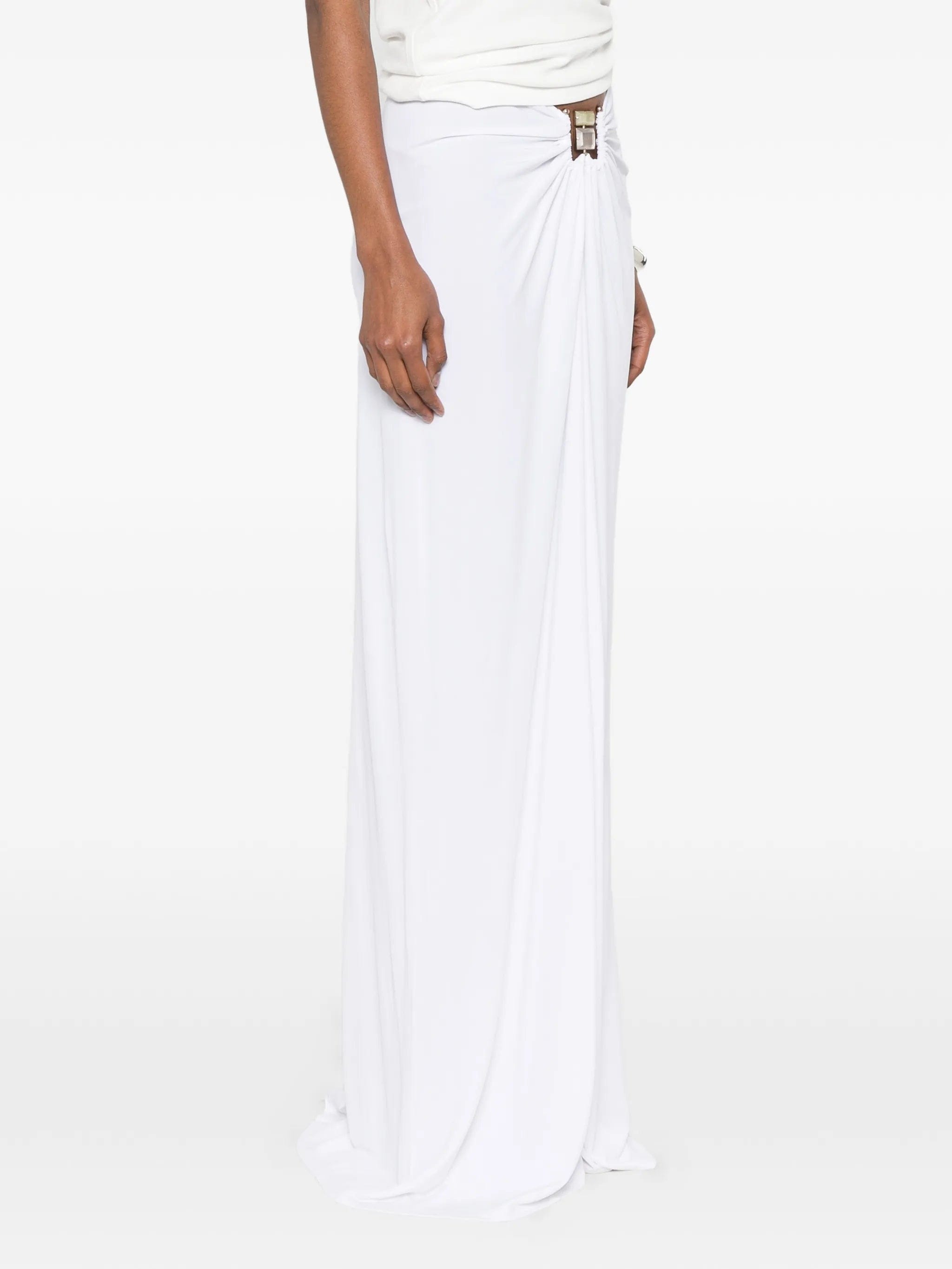 Christopher Esber Bezel Quartz ruched maxi skirt