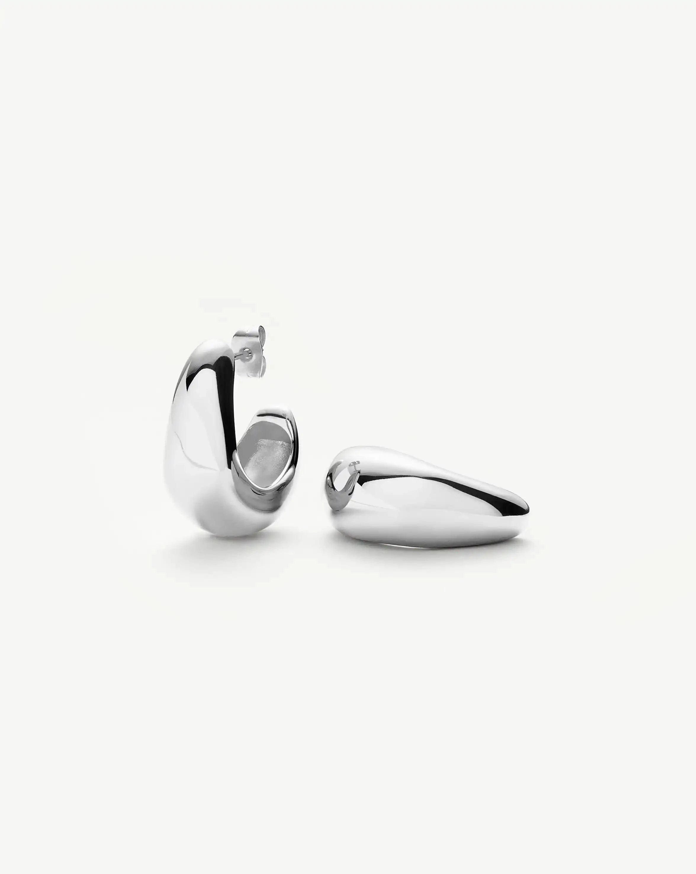 Missoma Dome Medium Hoop Earrings | Silver Plated