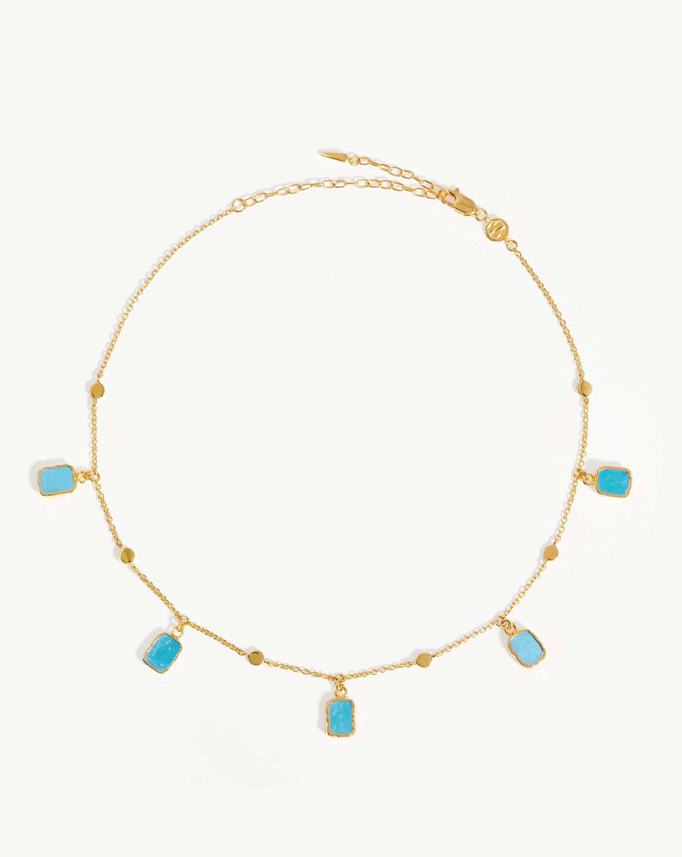 Missoma Lena Charm Choker | 18ct Gold Plated/Turquoise