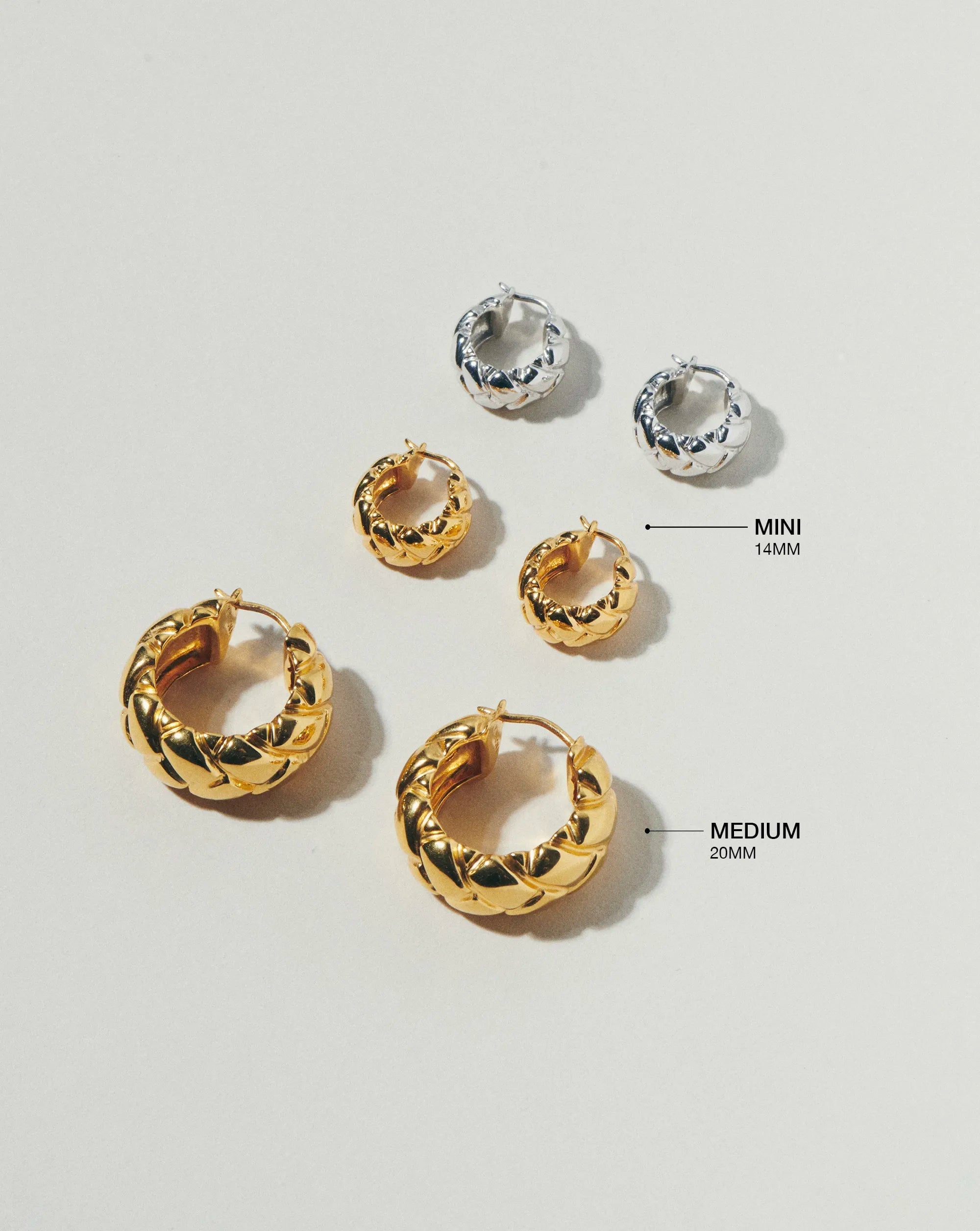 Missoma Lucy Williams Waffle Mini Hoop Earrings | 18ct Gold Vermeil