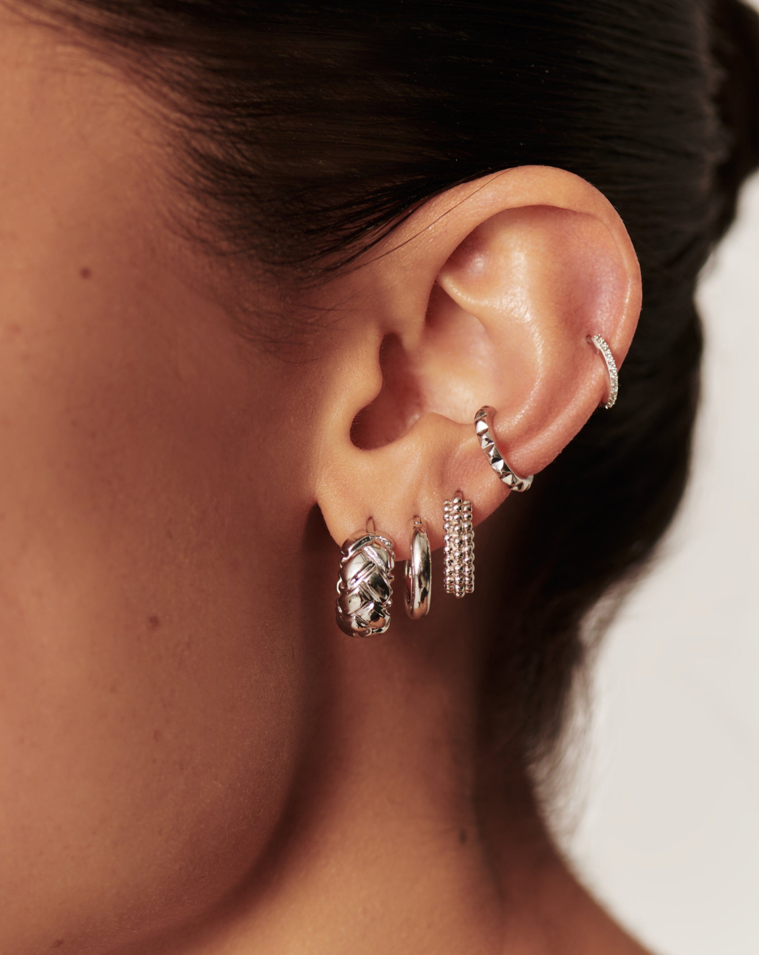 Missoma Lucy Williams Waffle Mini Hoop Earrings | Sterling Silver