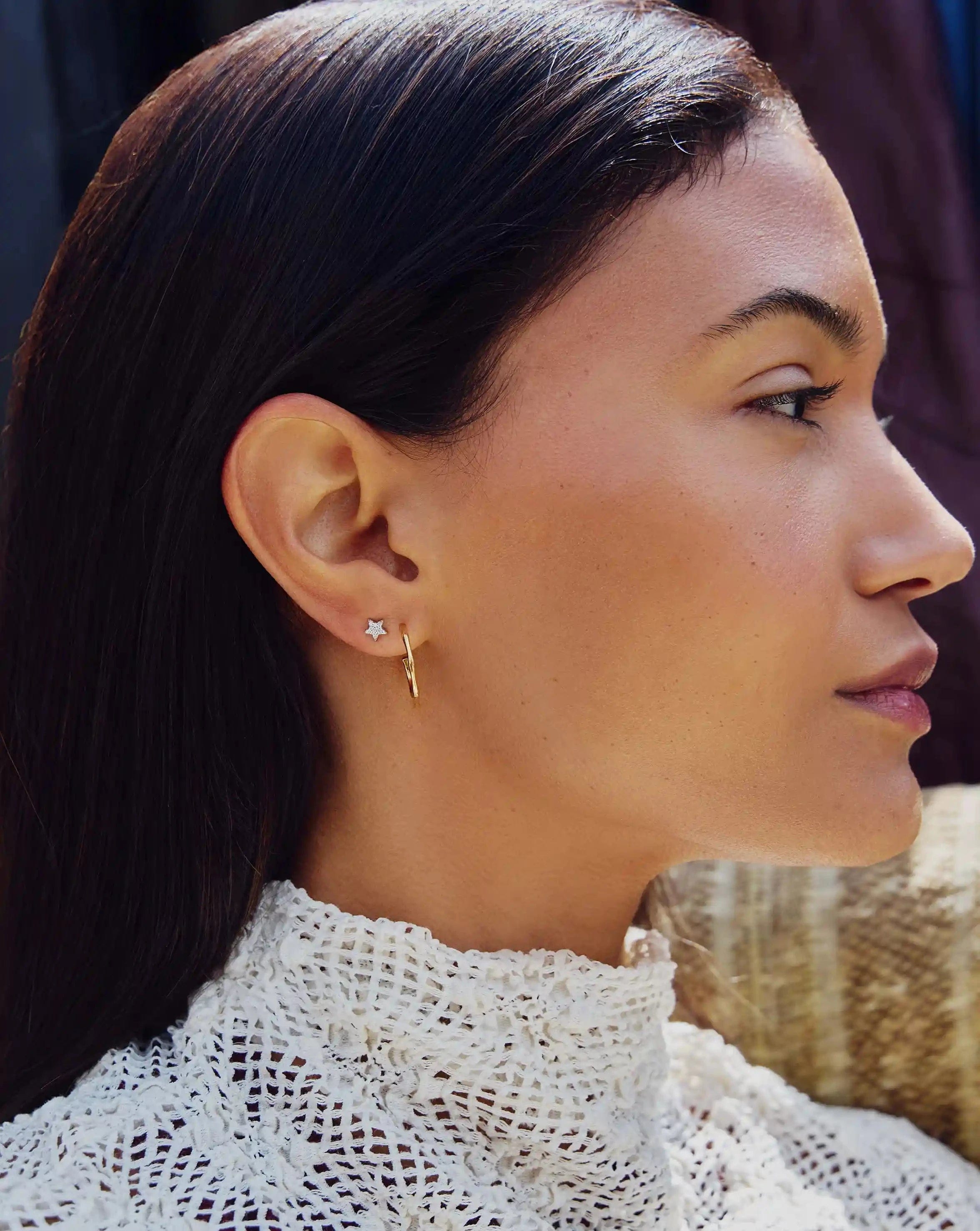 Missoma Pave Star Moon Stud Earrings