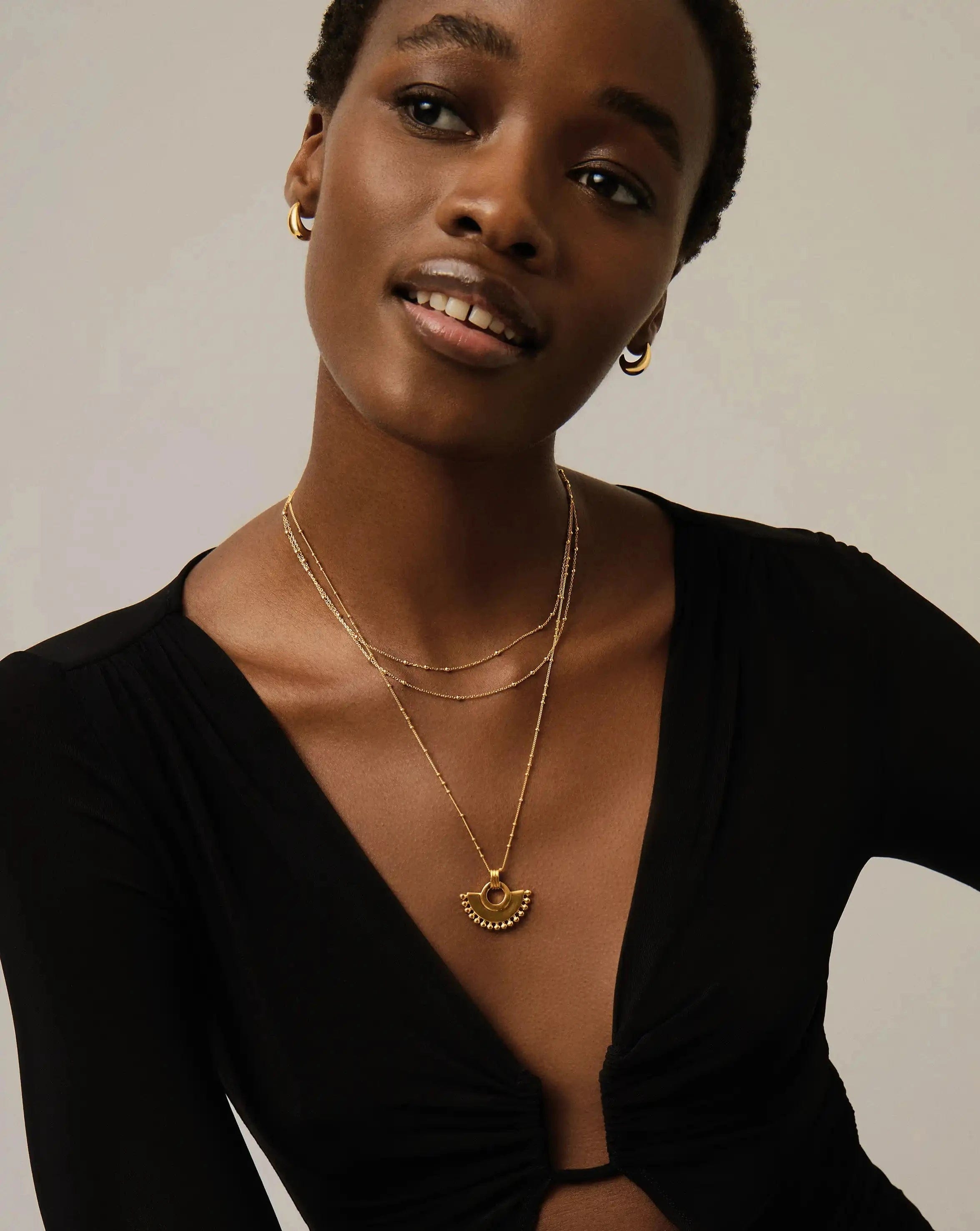 Missoma Zenyu Fan Necklace | 18ct Gold Plated