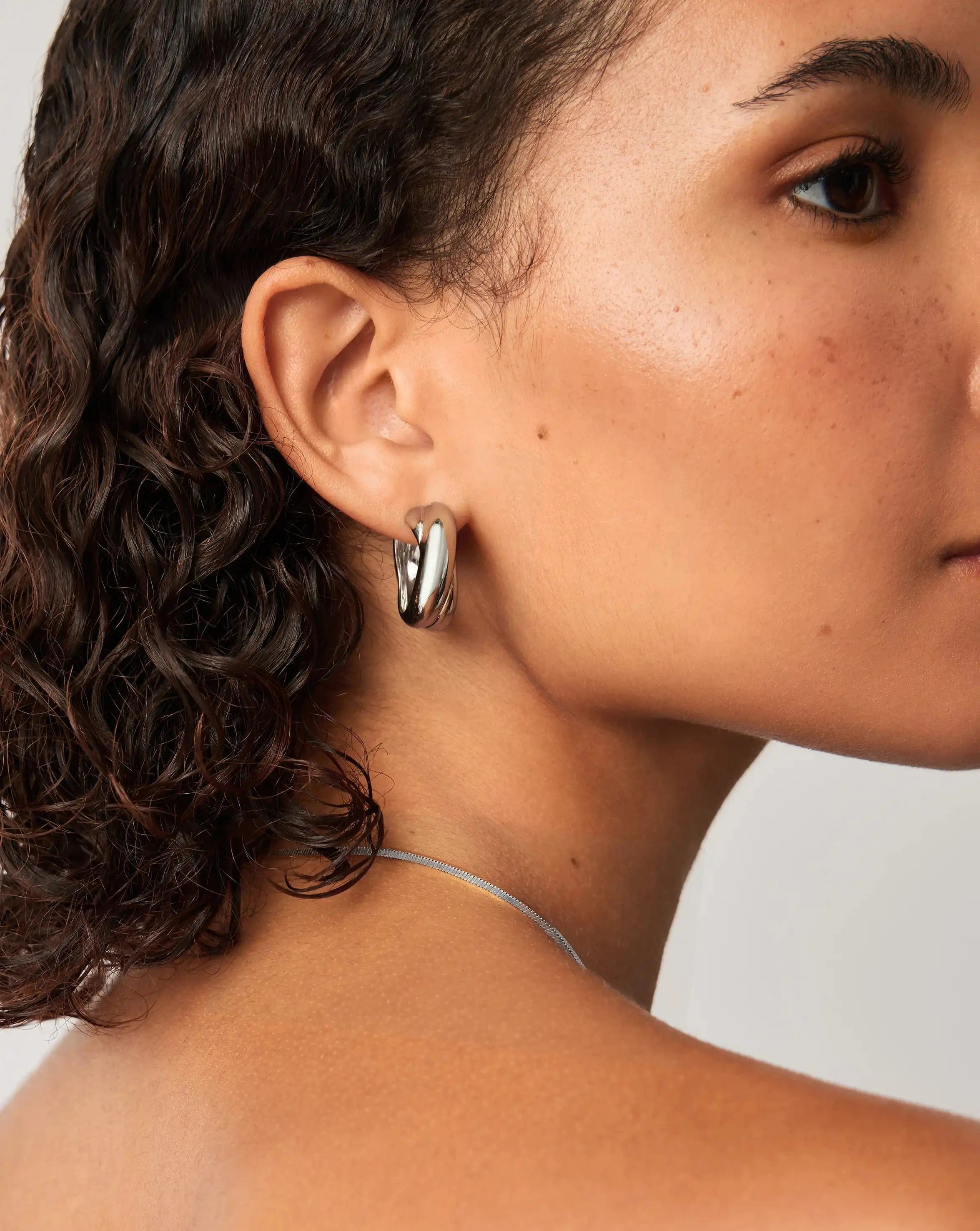 Missoma Lucy Williams Chunky Medium Entwine Hoop Earrings | Silver Plated