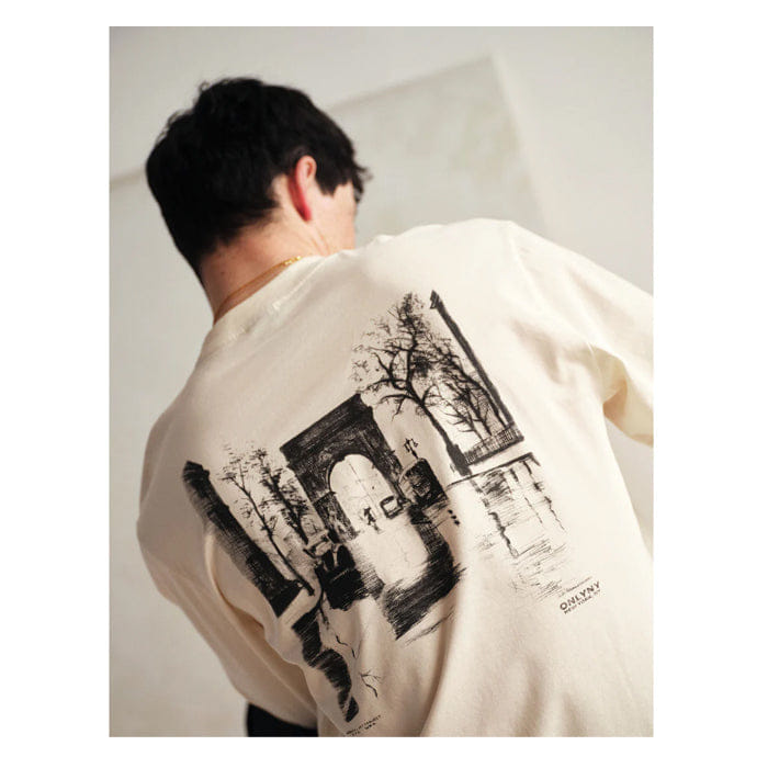 ONLY NY GREENWICH CHARCOAL LONG SLEEVE T - SHIRT