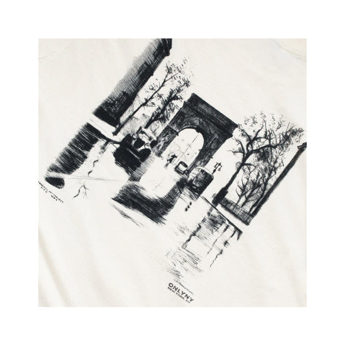 ONLY NY GREENWICH CHARCOAL LONG SLEEVE T - SHIRT