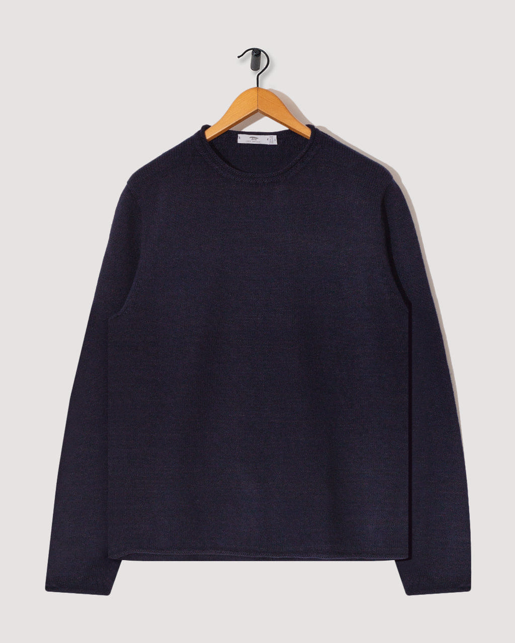 Inis Meáin Textured Roll Trim Tunic - Navy Marl