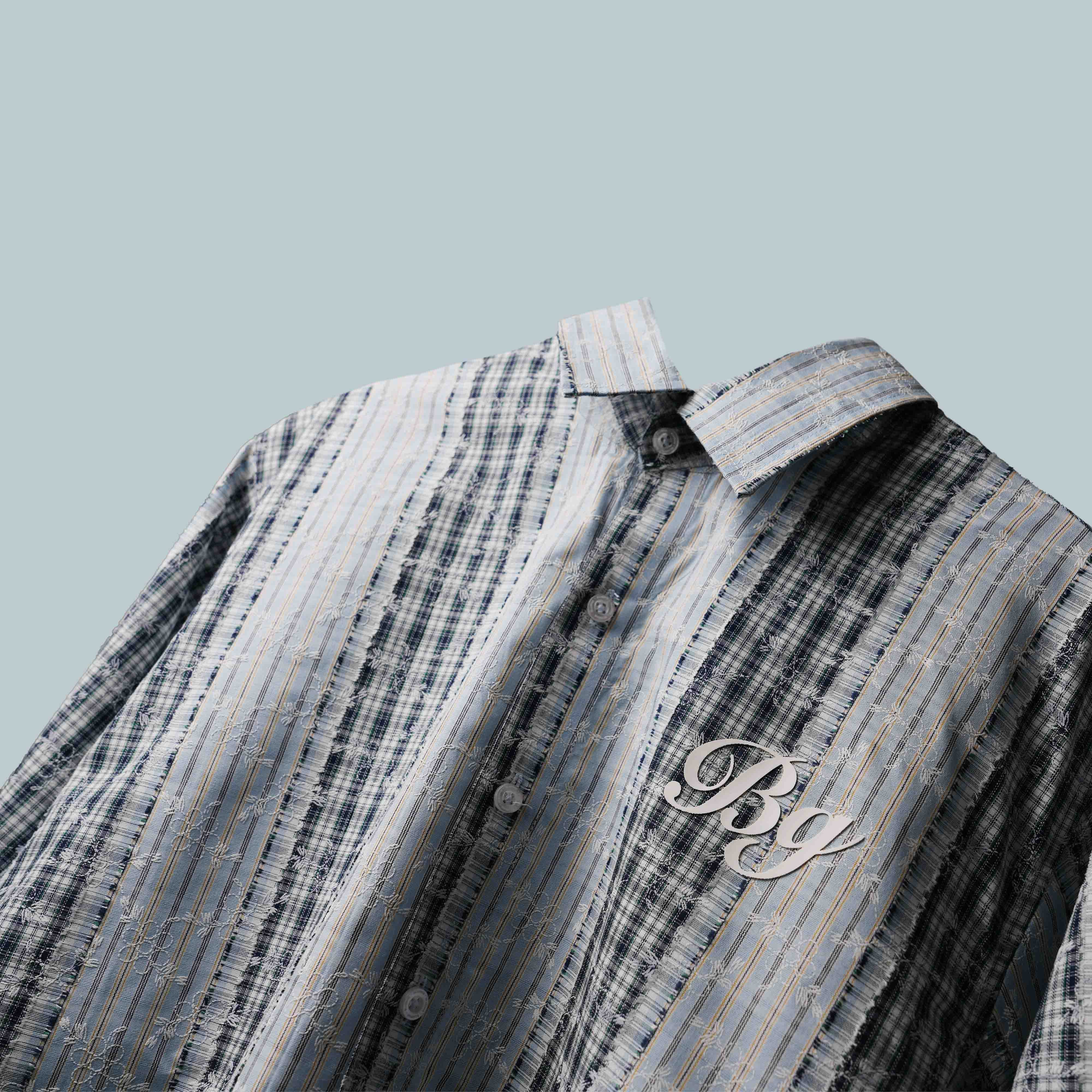 And Blu Plaid And Petals Shirt