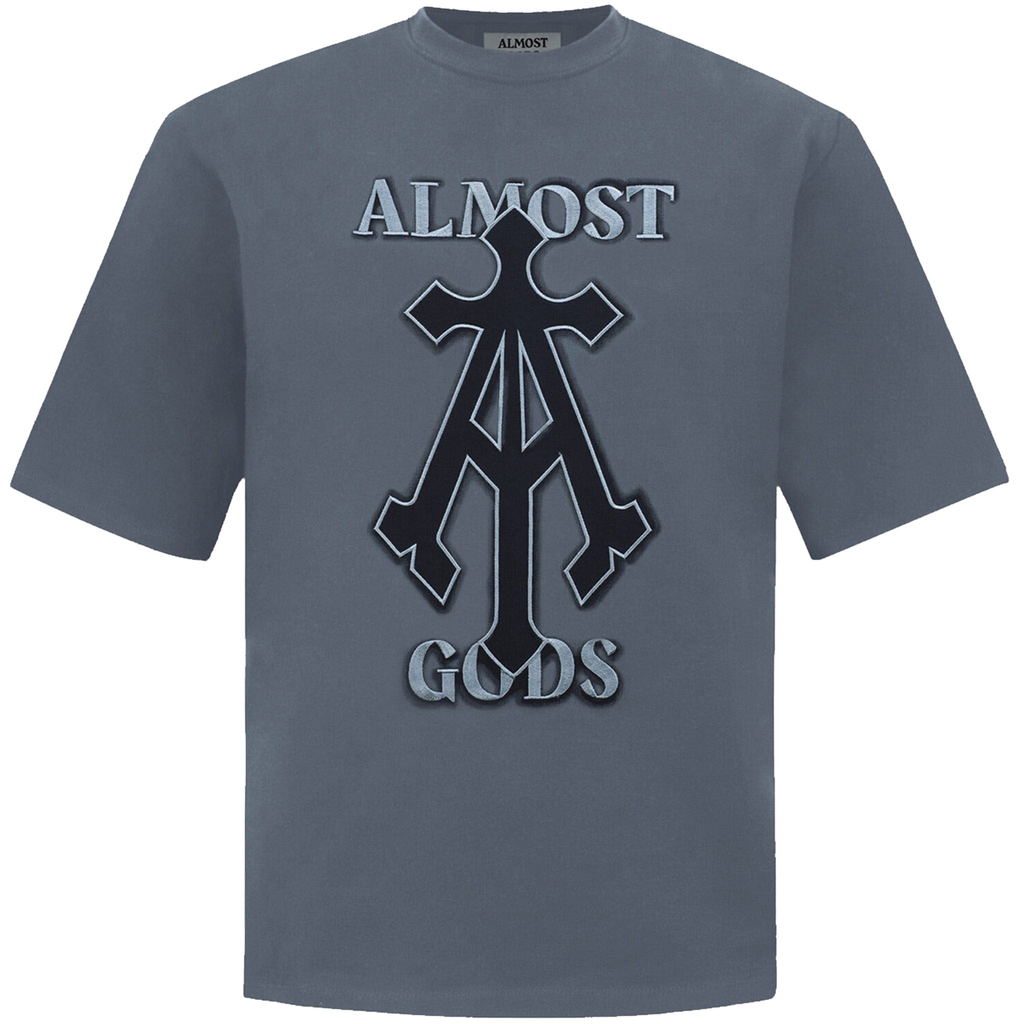 Almost Gods ALPHA CROSS SPRAY PAINT T-Shirt (GREY)