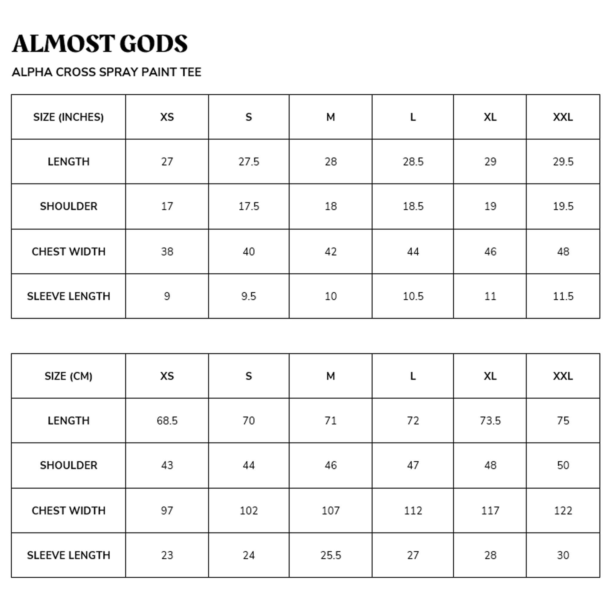 Almost Gods ALPHA CROSS SPRAY PAINT T-Shirt (GREY)