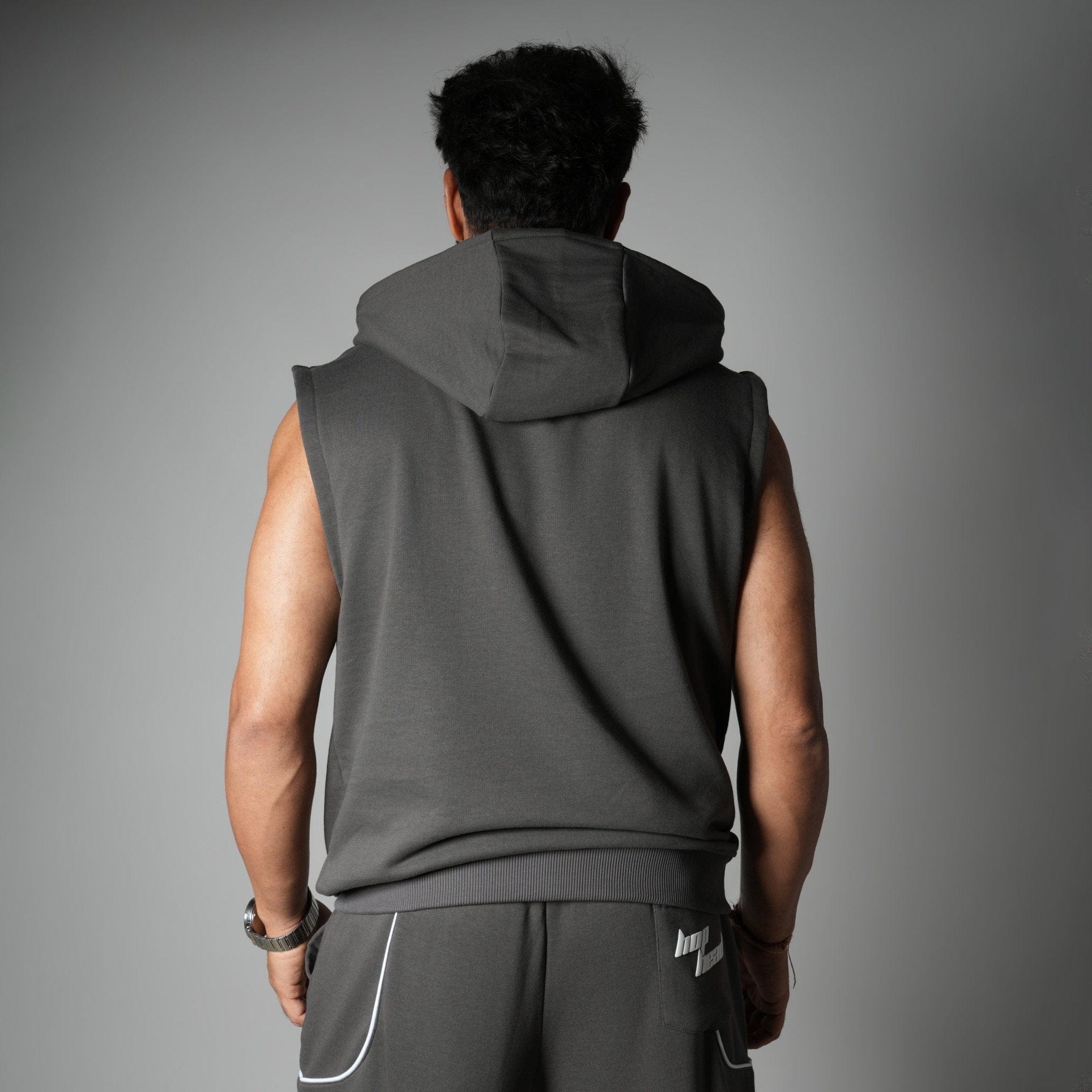 Hophead CHARCOAL AXIS SLEEVELESS HOODIE