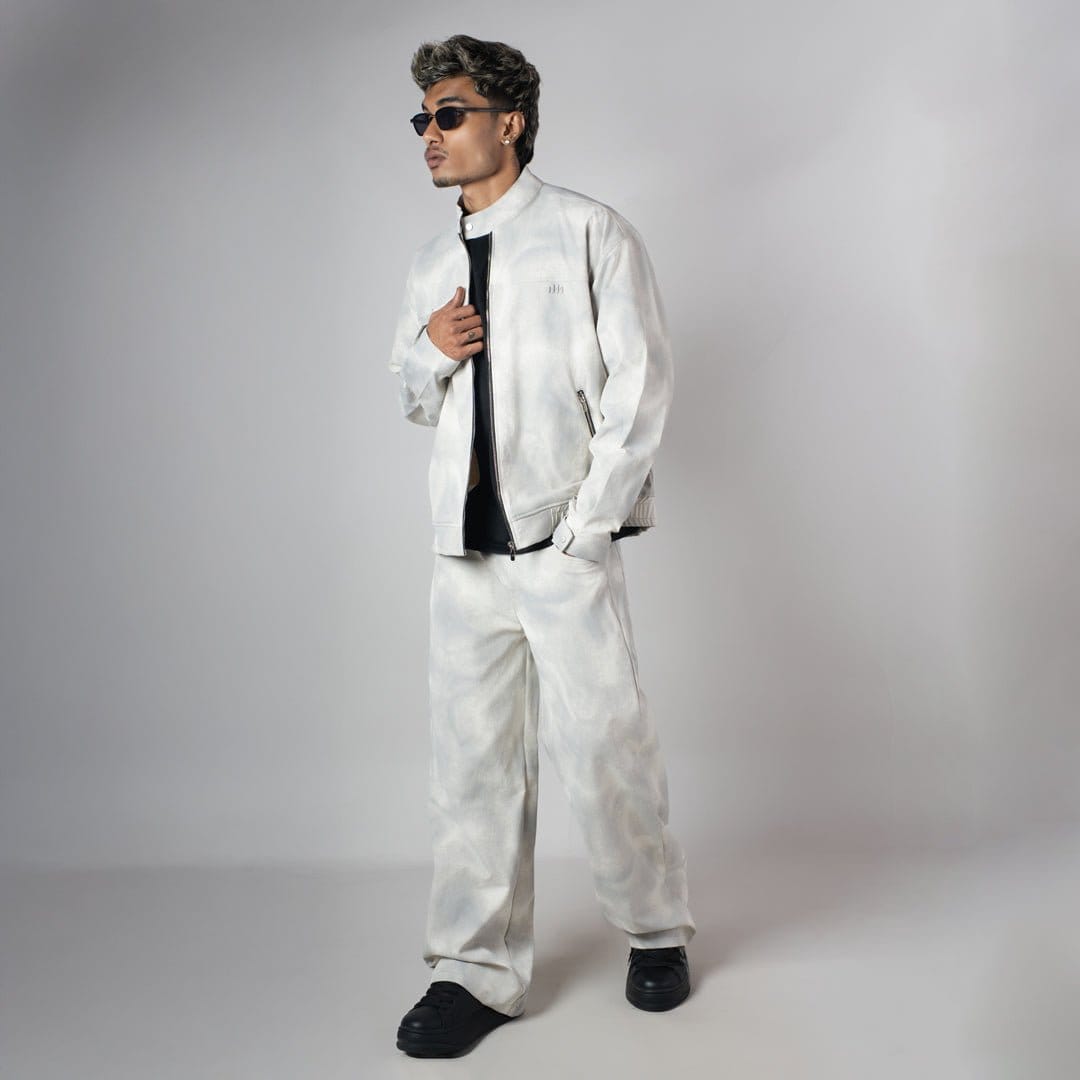 WHITE CLOUDRIP ZIPPER JACKET