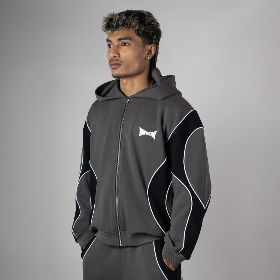 Hophead CHARCOAL HEAVY ZIPPER HOODIE