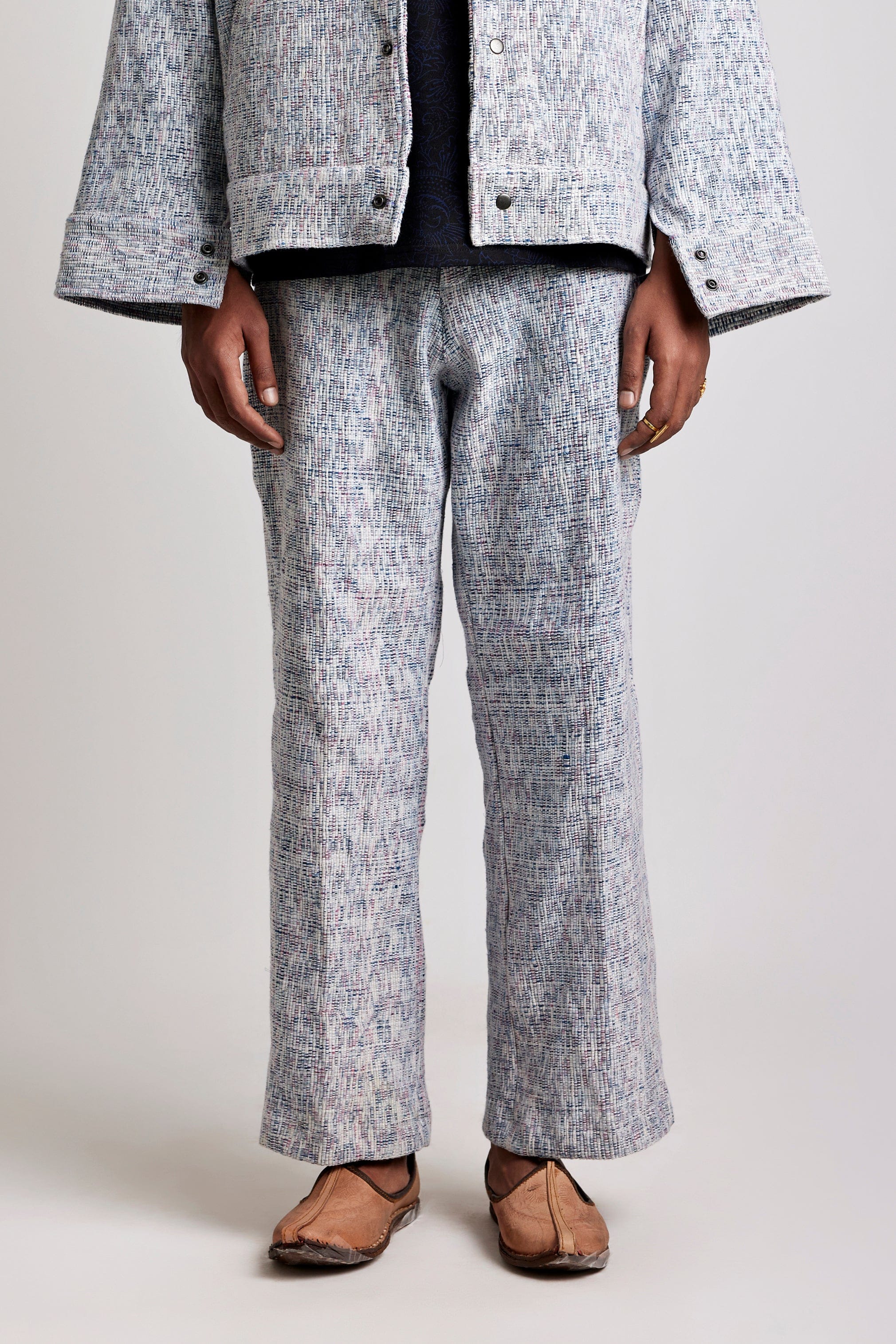 Handwoven Upcycled Indigo Hand - woven - Pant