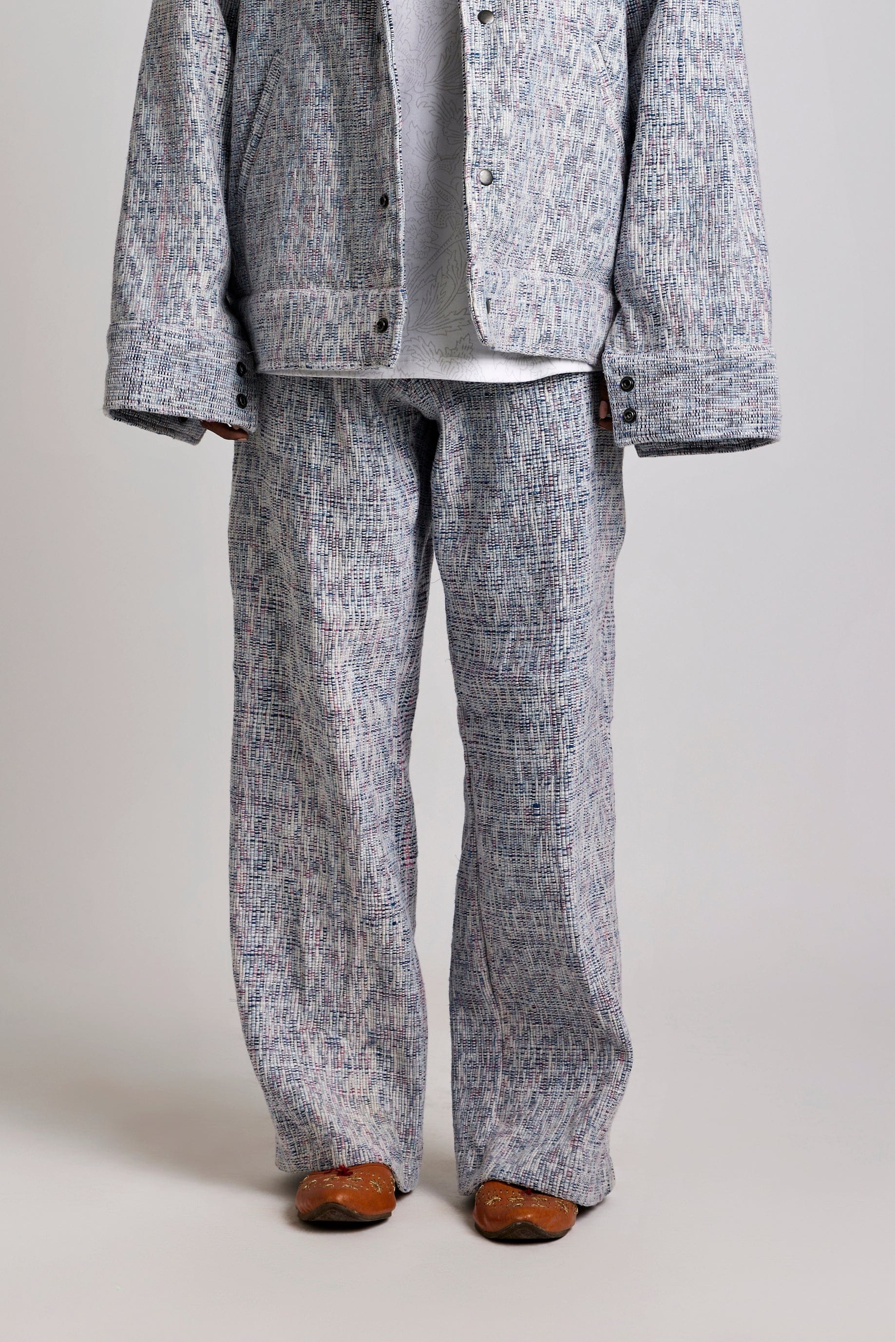 Handwoven Upcycled Indigo Hand - woven - Pant